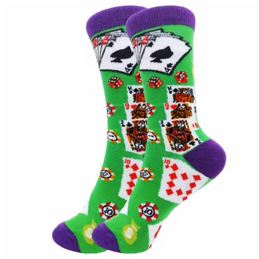 Card Shark Socks from the Sock Panda (Adult Medium)