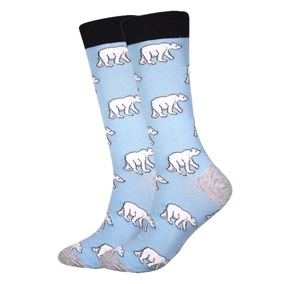 Polar Bear Pattern Socks the Sock Panda (Adult Large - Men's Shoe Sizes 8-12)