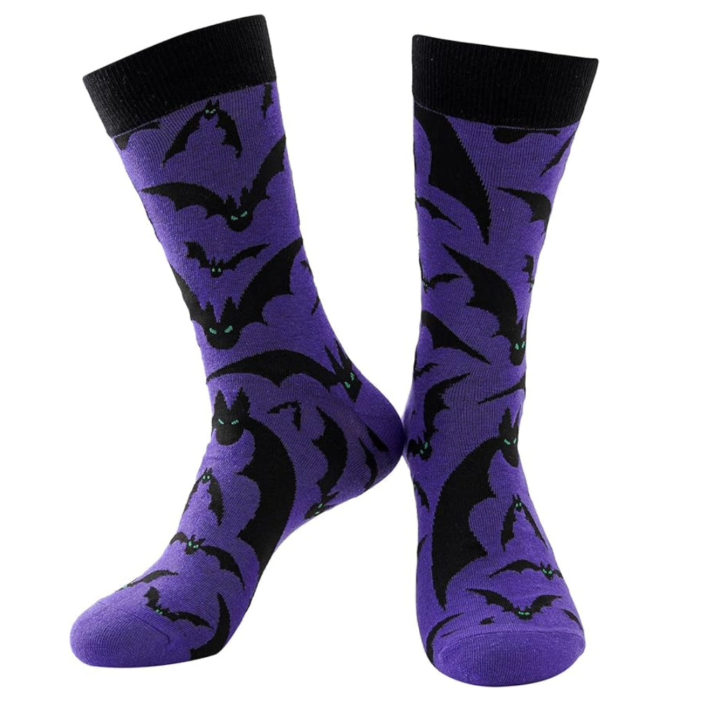 Bat Pattern Purple Socks from the Sock Panda