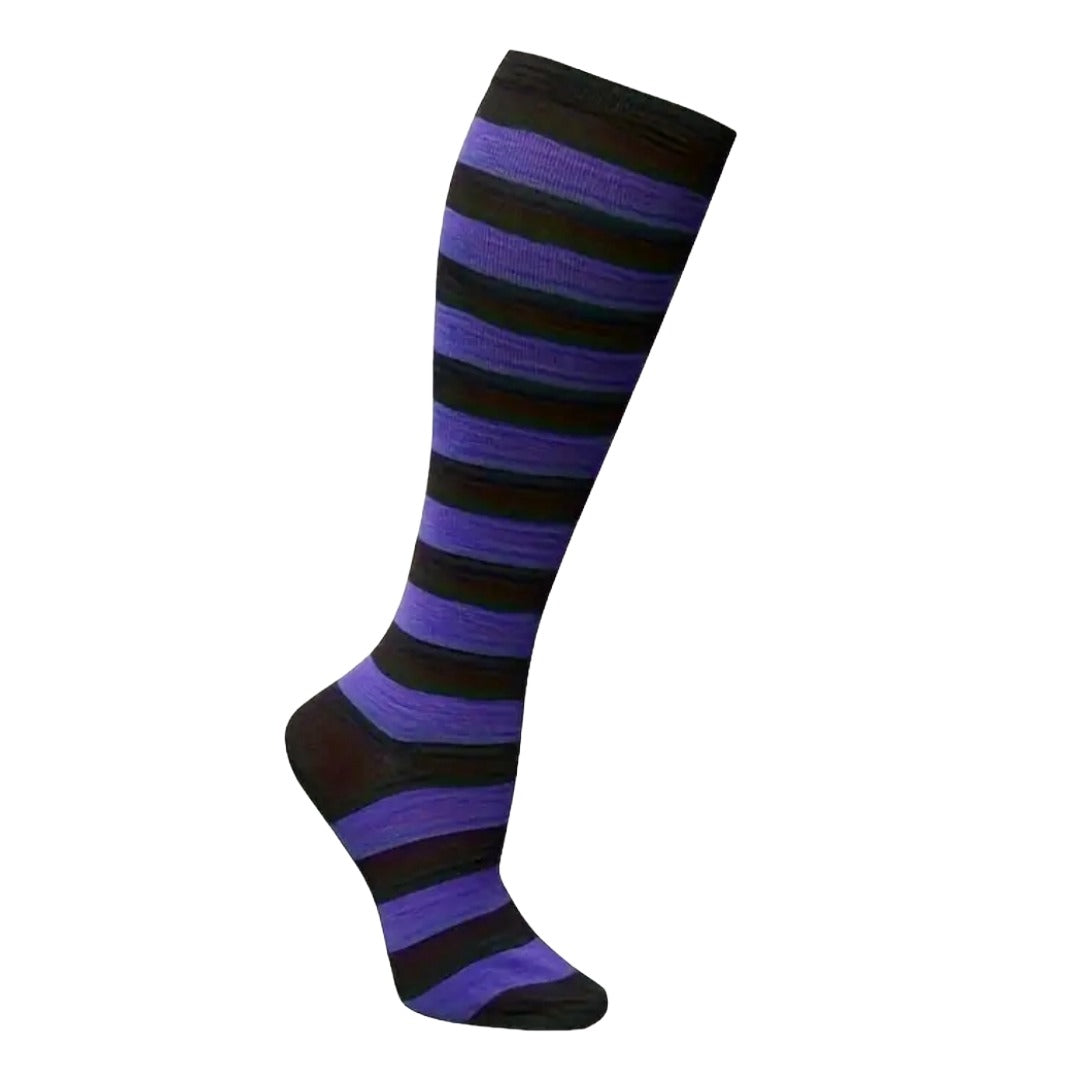 Striped Patterned Socks (Knee High) Halloween Themed (3-Pack)