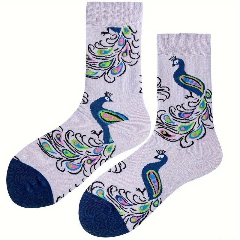 Peacock Socks from the Sock Panda (Adult Medium - Women's Shoe Sizes 5-10)