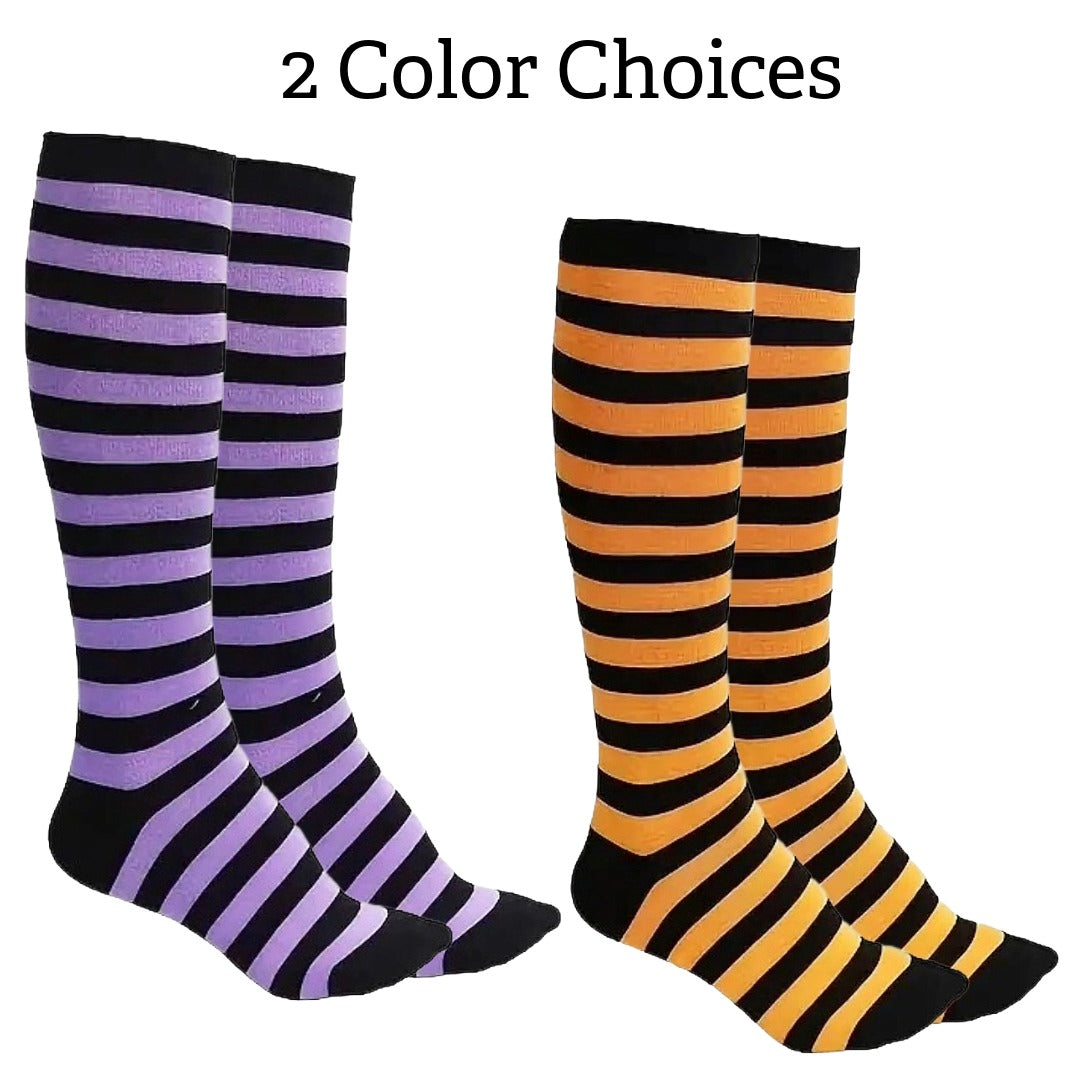 Thin Striped Patterned Socks (Knee High)