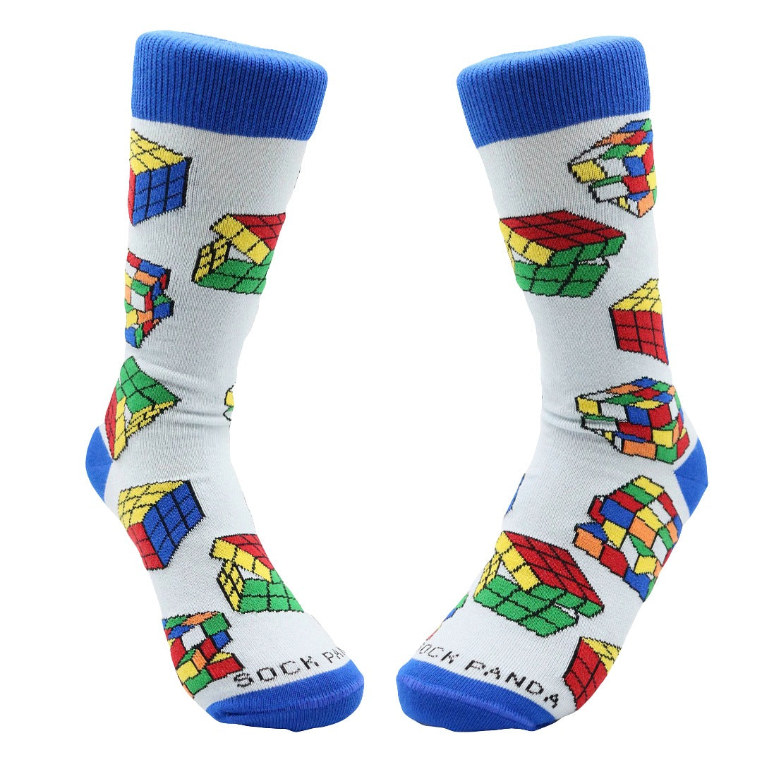 Fun Puzzle Cube Socks from the Sock Panda (Adult Small -  Shoe Sizes 2-5)