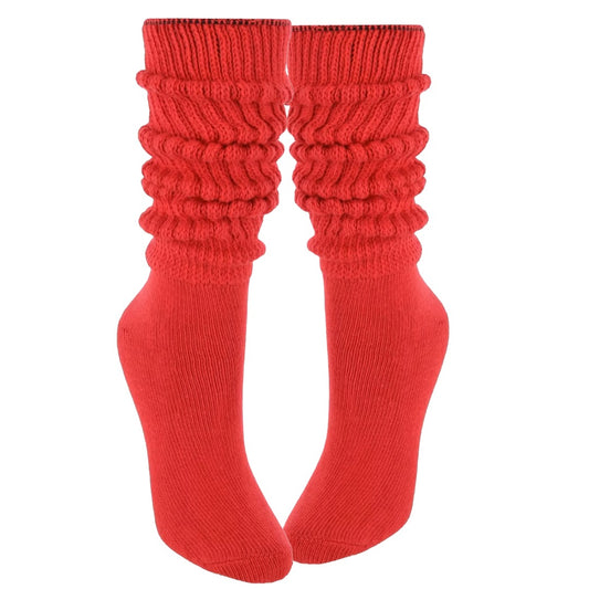 Red Slouch Socks (Adult Medium) - Heavyweight