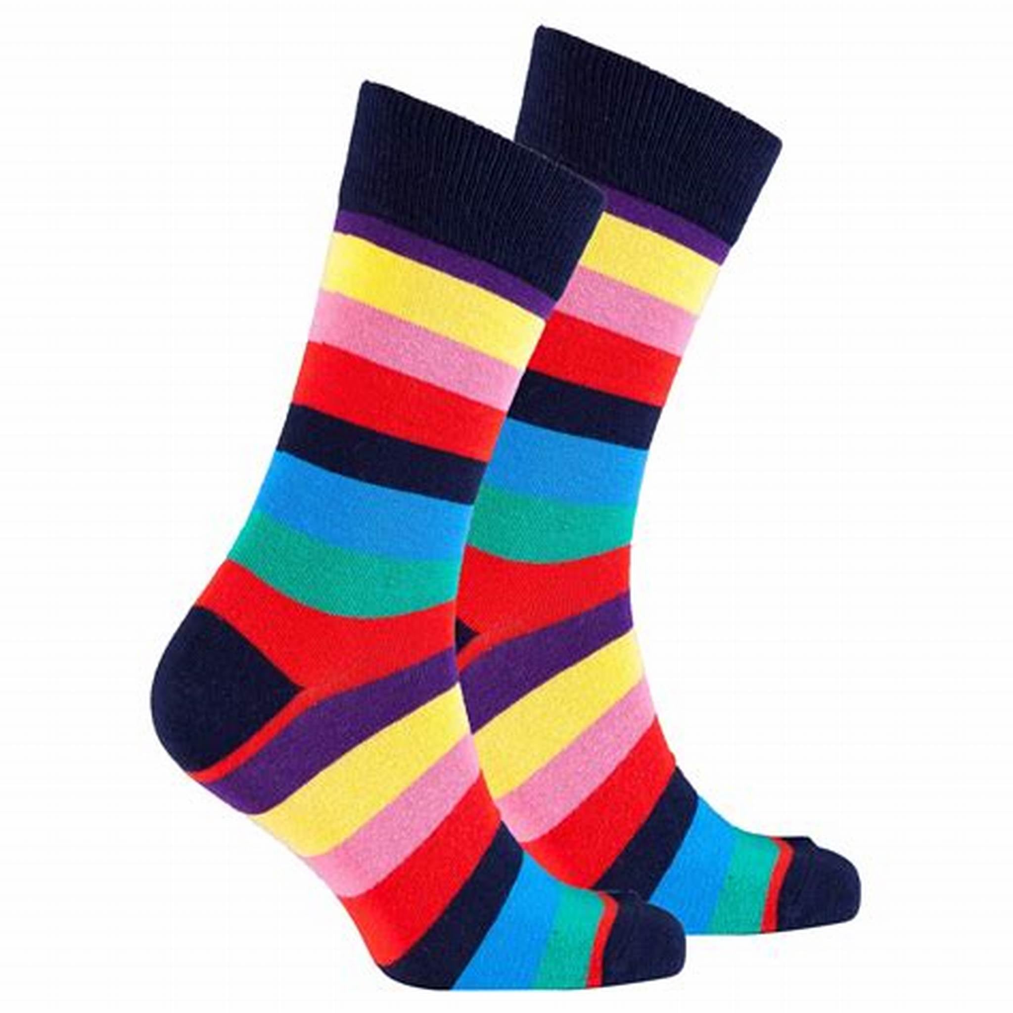 Rainbow Stripes Socks from the Sock Panda (Adult Large - Men's Shoe Sizes 8-12)