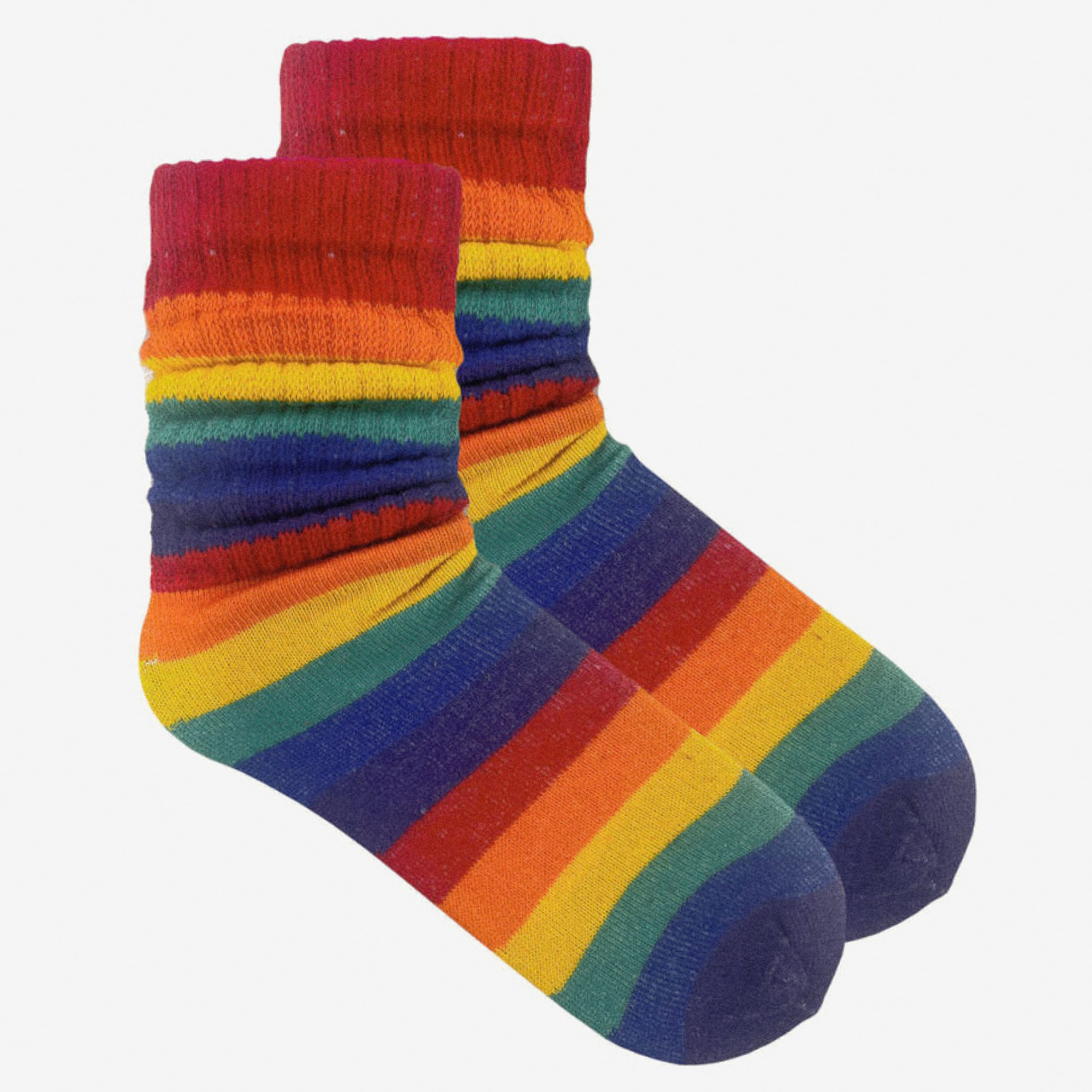 Dark Rainbow Slouch Socks (Adult Medium) - Midweight