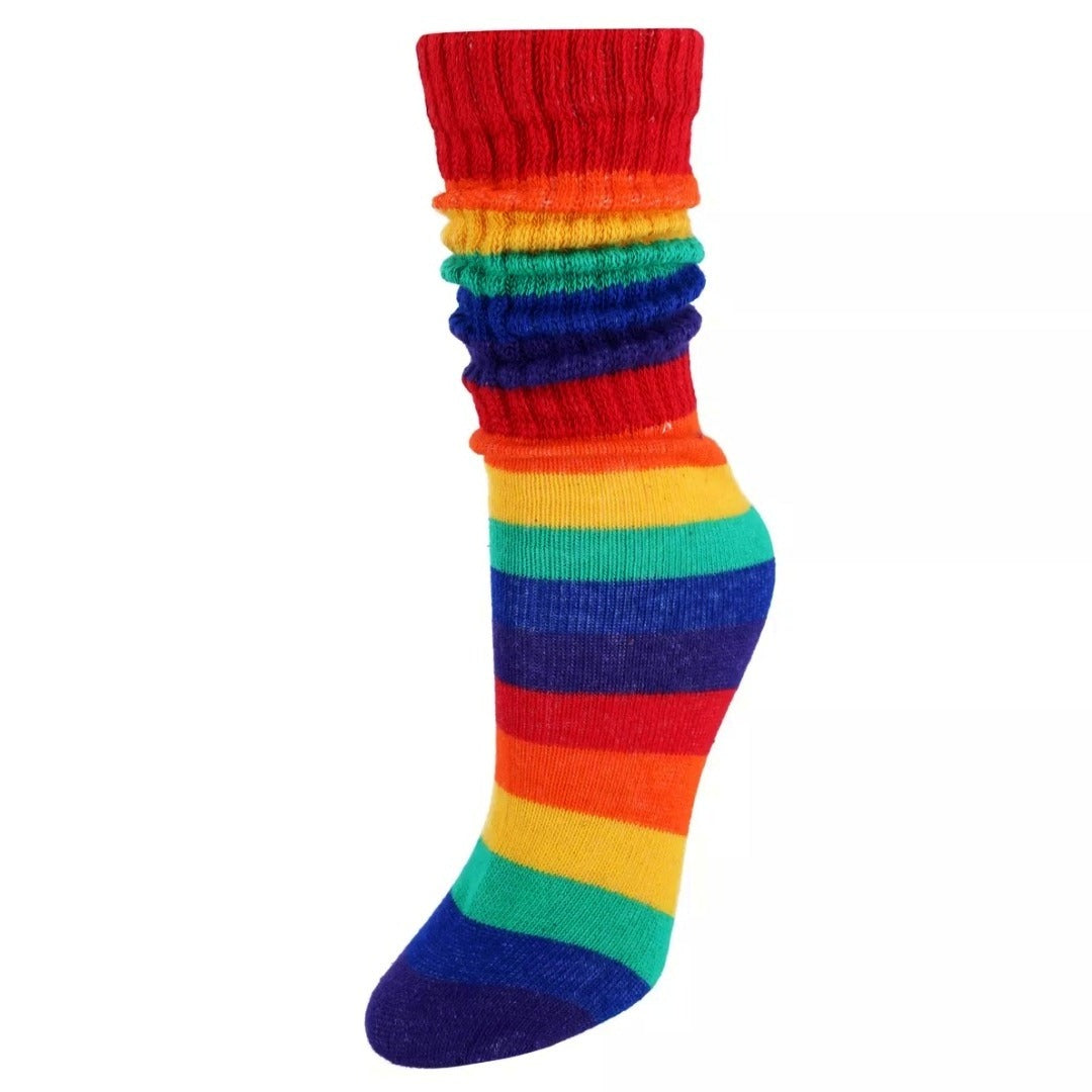 Dark Rainbow Slouch Socks (Adult Medium) - Heavyweight
