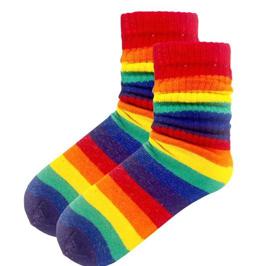 Rainbow Slouch Socks (Adult Medium) - Midweight