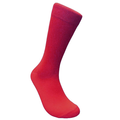 red dress socks Solid Color Crew Cotton Dress Socks