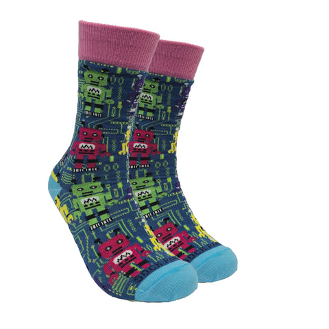 Robot Socks from the Sock Panda (Adult Small - Shoe Sizes 2-5)