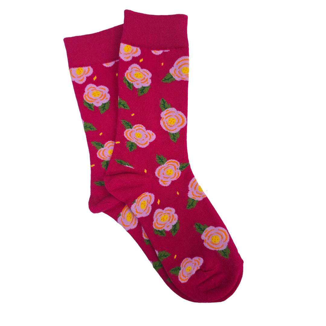 Rose Pattern Socks from the Sock Panda (Adult Medium)