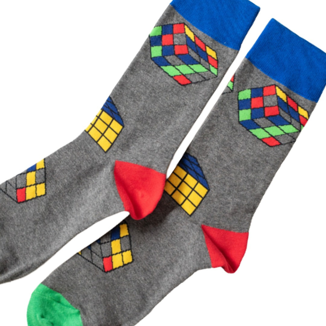 Fun Puzzle Cube Socks - Sock Panda (Adult Large - Men's Shoe Sizes 8-12)