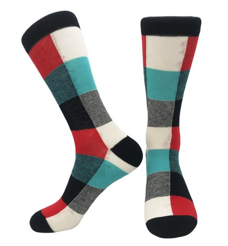 Colorful Plaid Patterned Socks from the Sock Panda (Adult Large)