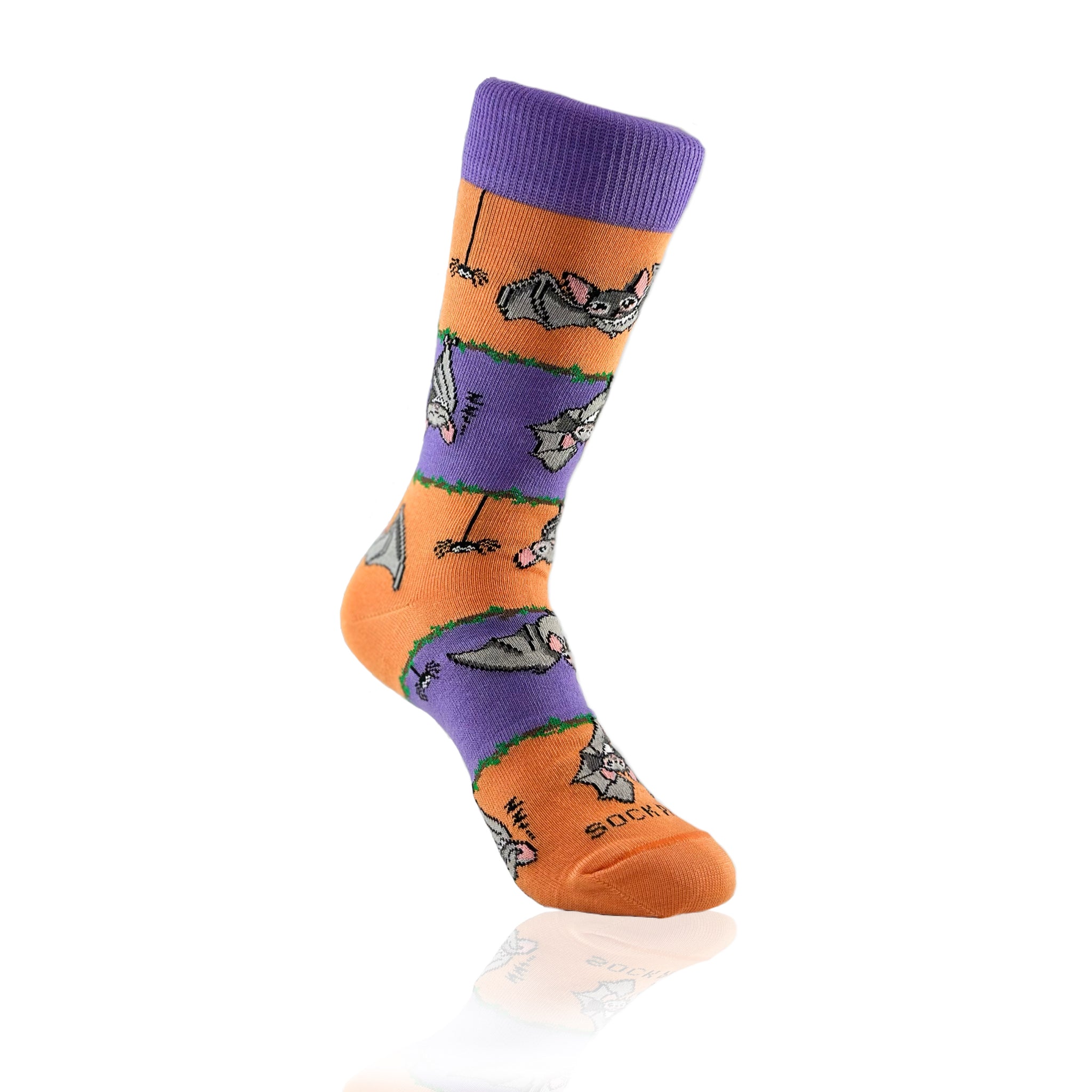 Bat Life Striped Socks from the Sock Panda (Adult Small - Shoe Sizes 2-5)