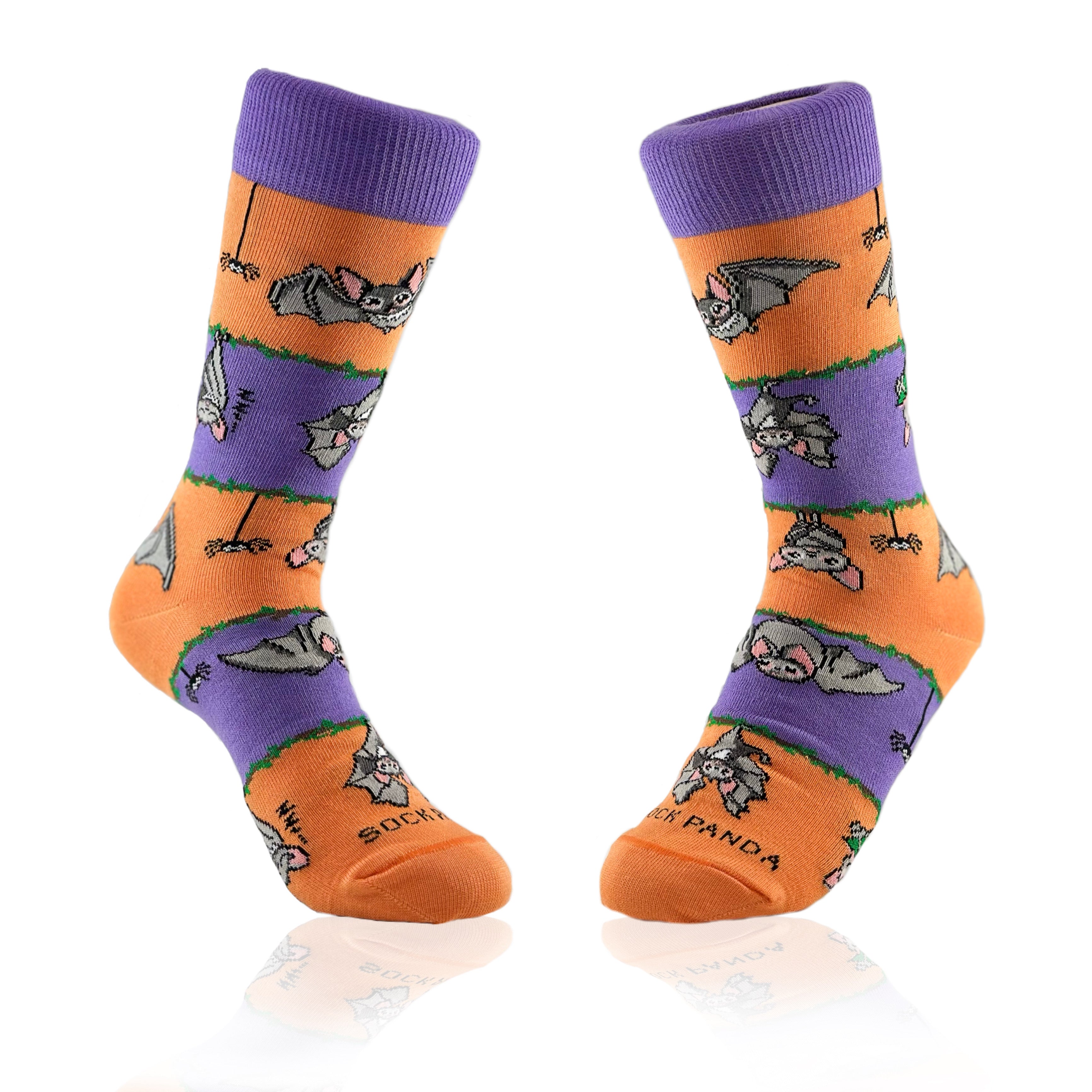Bat Life Striped Socks from the Sock Panda (Adult Small - Shoe Sizes 2-5)