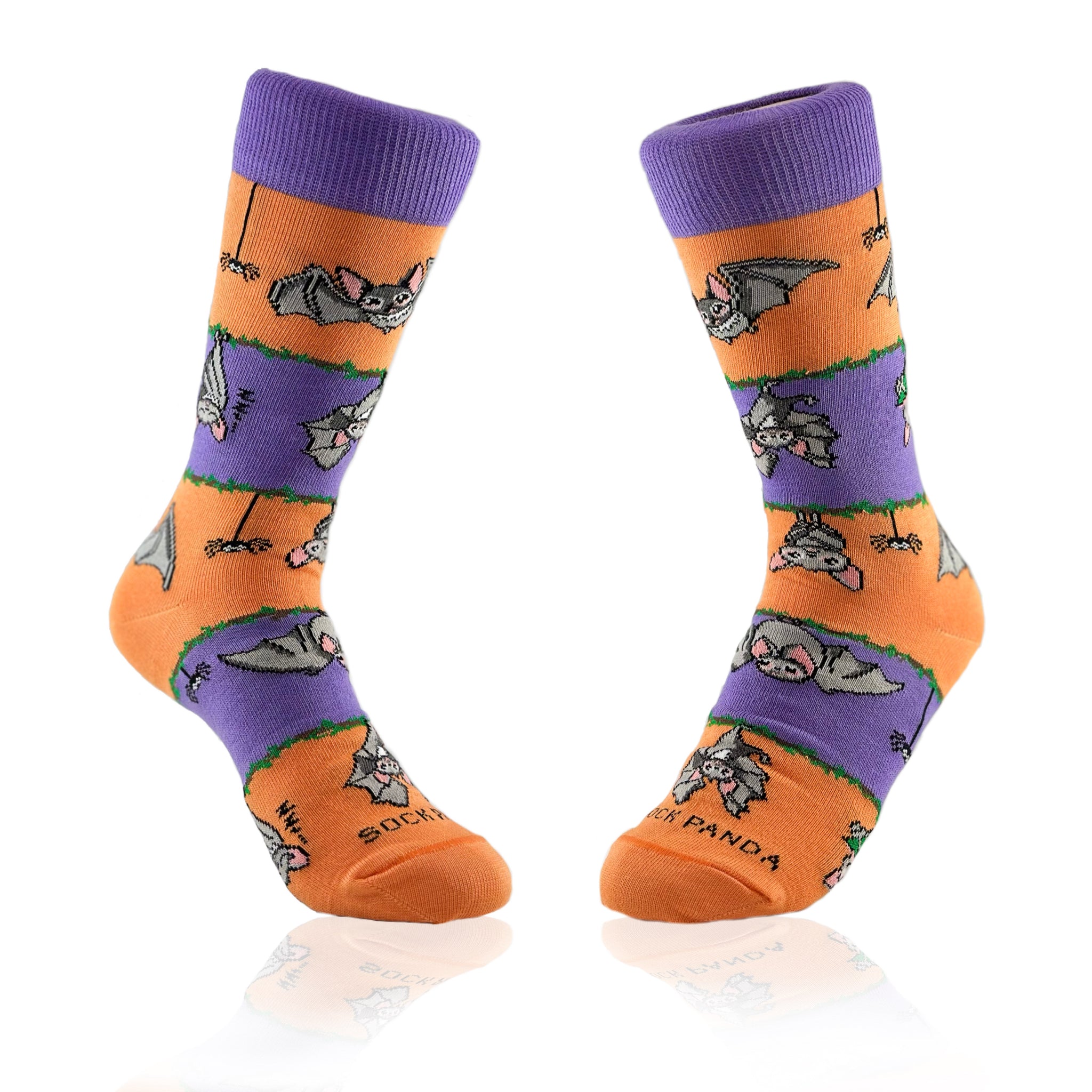 Bat Life Striped Socks from the Sock Panda (Adult Small - Shoe Sizes 2-5)