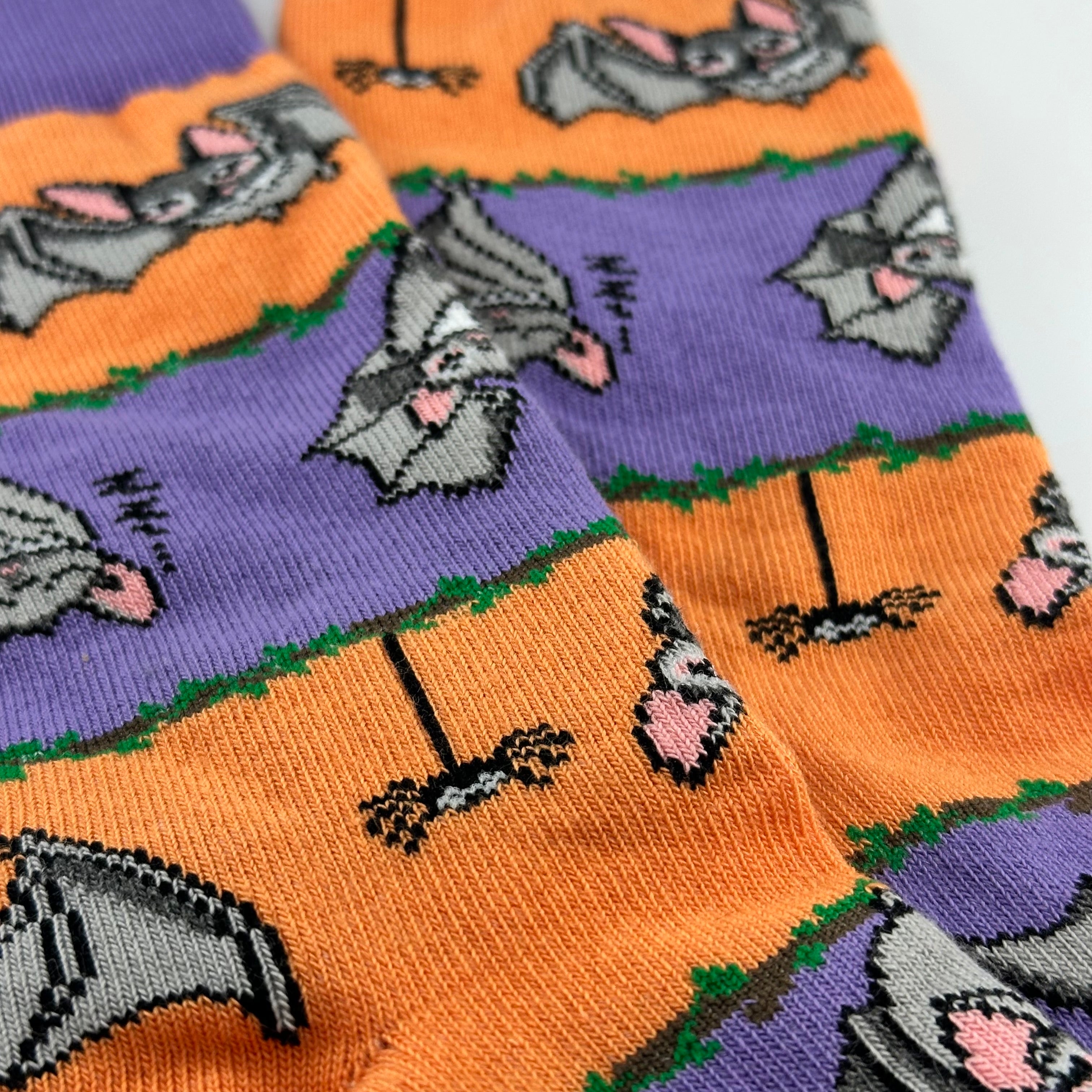 Bat Life Striped Socks from the Sock Panda (Adult Small - Shoe Sizes 2-5)