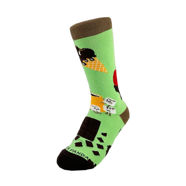 Chocolate Party Time Socks from the Sock Panda (Adult Small)