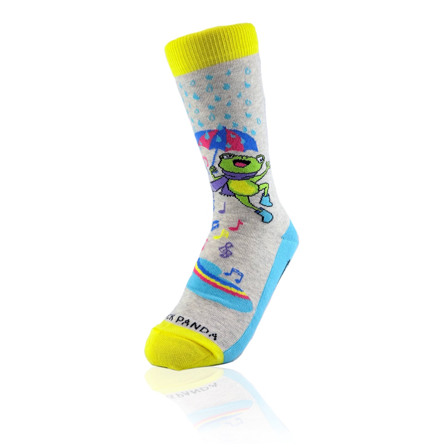 Dancing in the Rain Frog Socks from the Socks Panda (Adult Small)