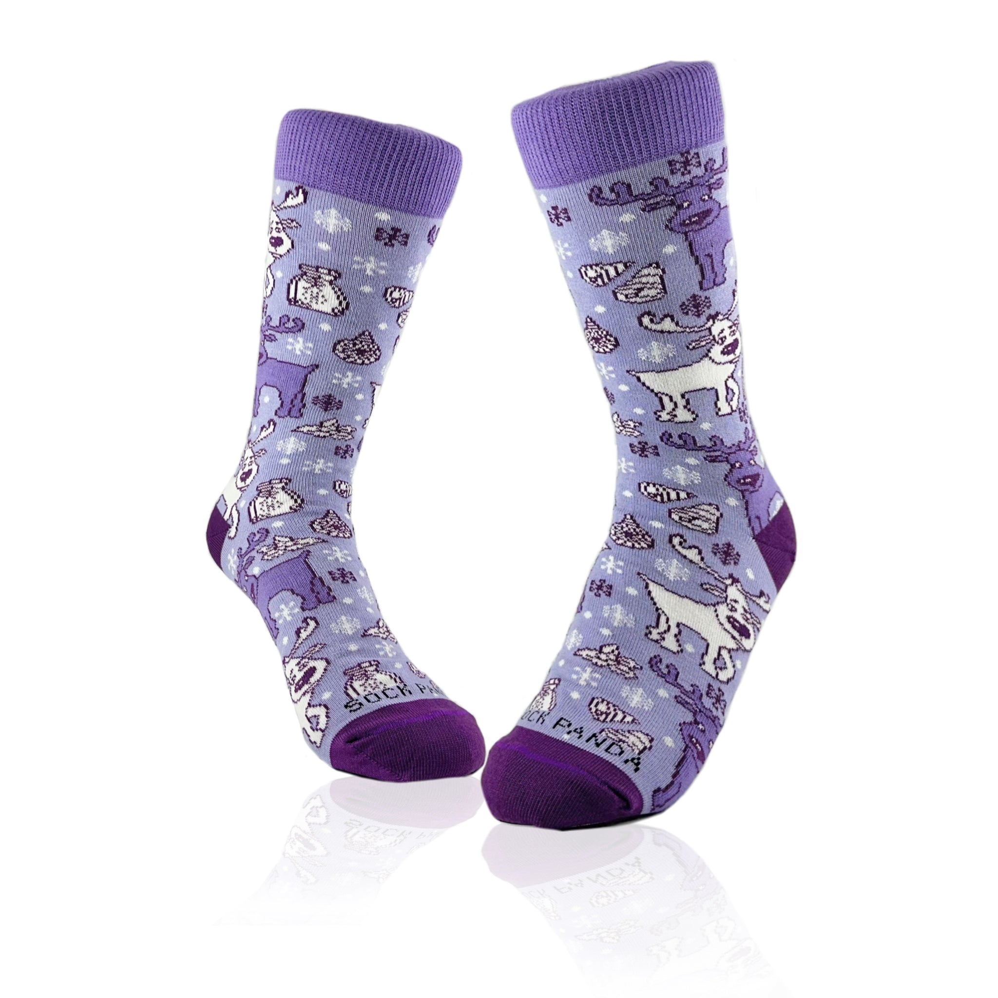 Goofy Reindeer Socks (Adult Small - Shoe Sizes 2-5)