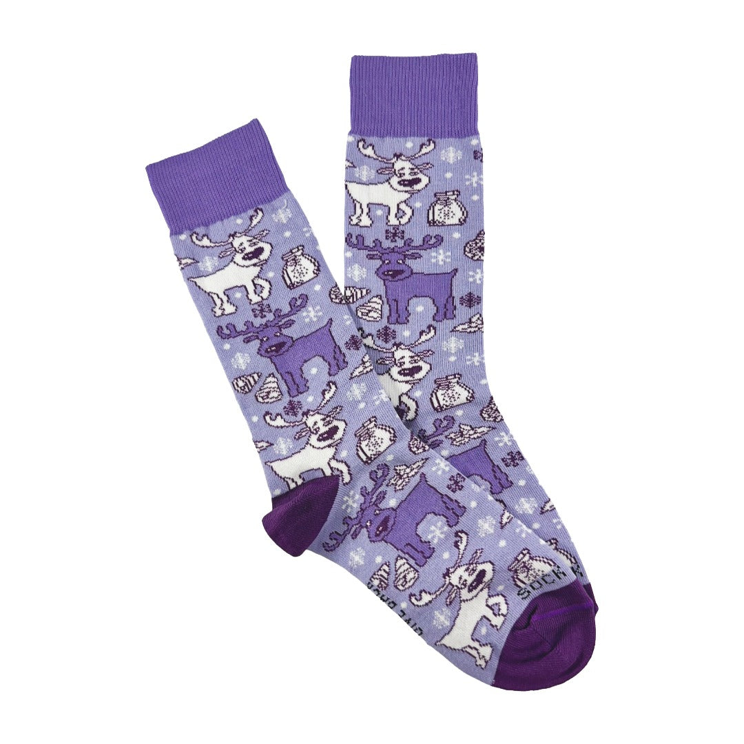 Goofy Reindeer Socks (Adult Small - Shoe Sizes 2-5)
