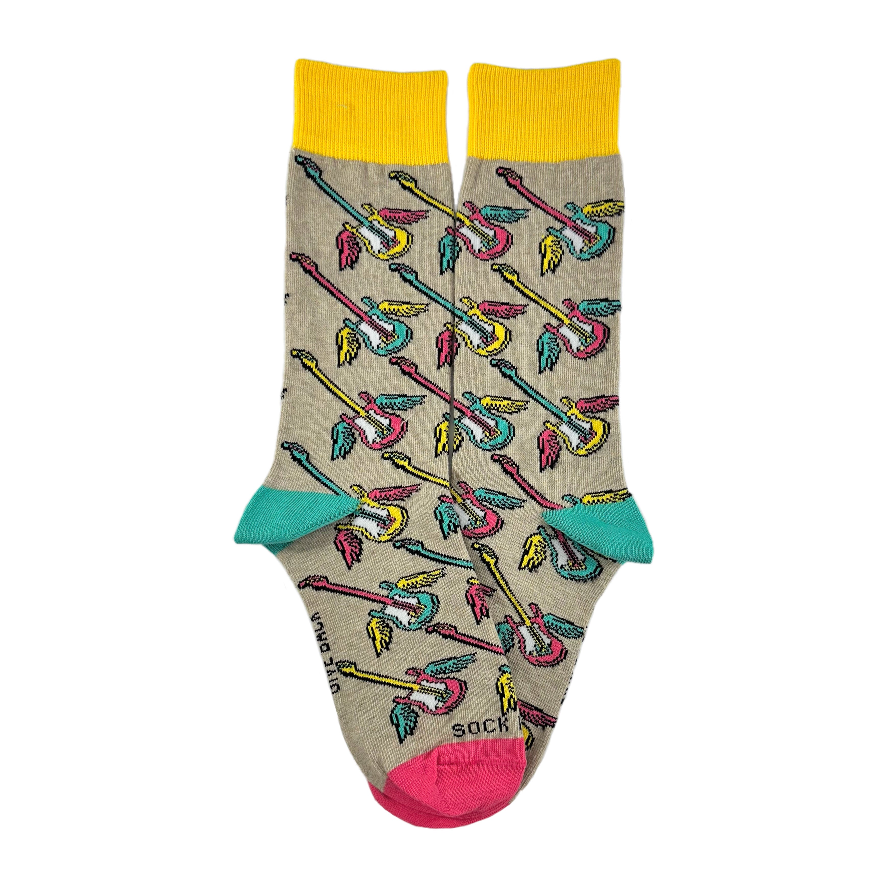 Flying Guitar Pattern Socks from the Sock Panda (Adult Small)