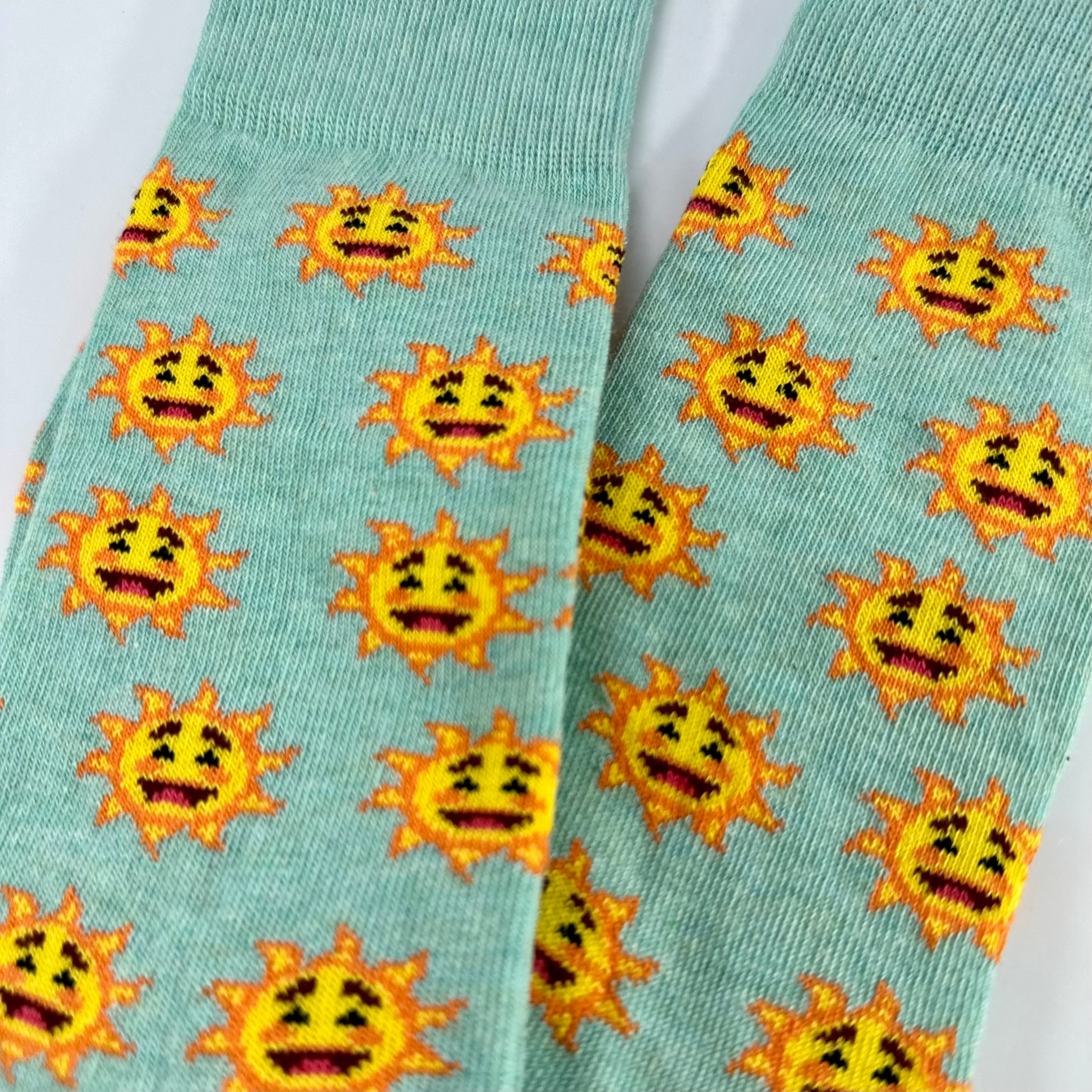 Smiley Sun Face Patterned Sock Panda (Adult Small)