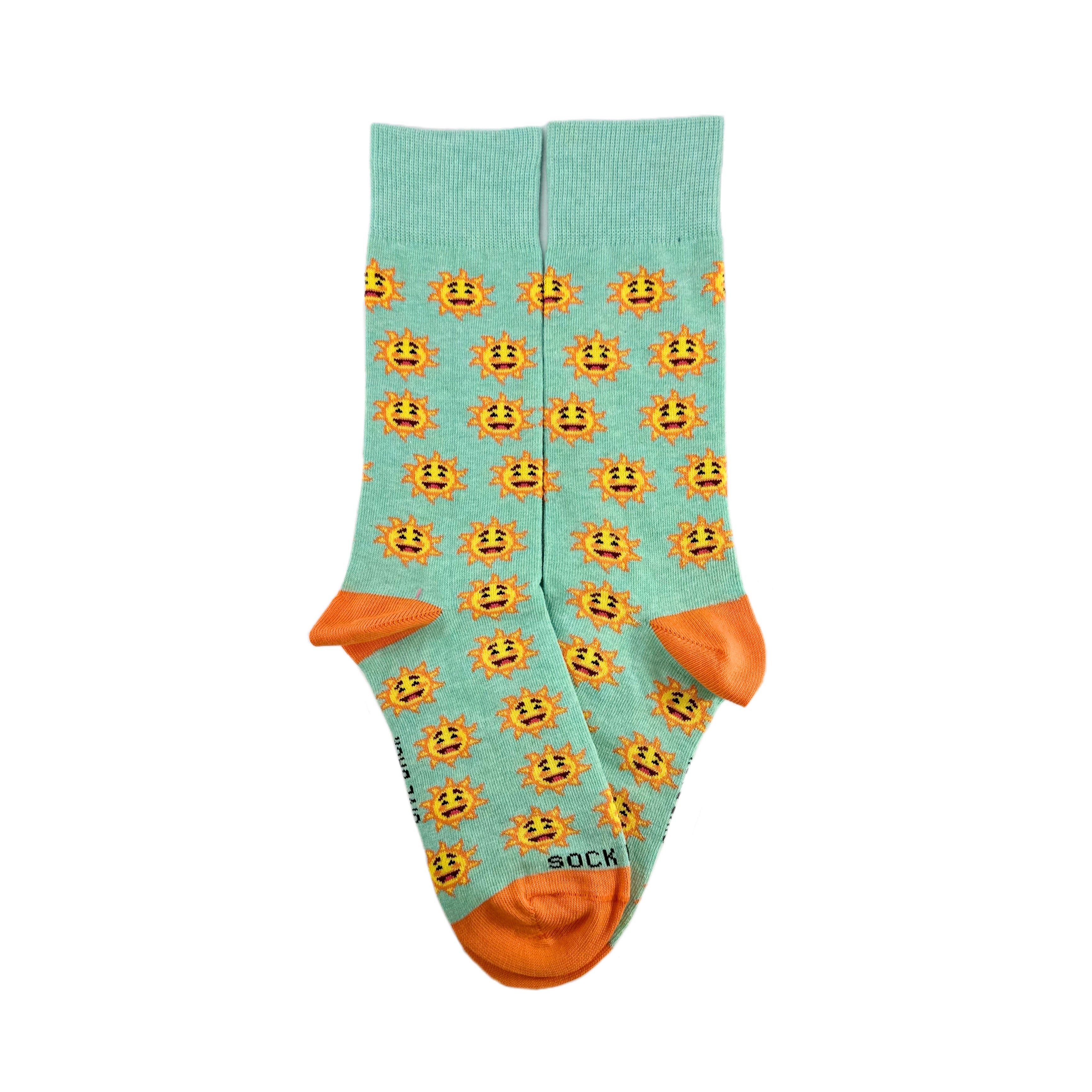 Smiley Sun Face Patterned Sock Panda (Adult Small)