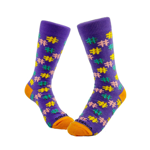 Hashtag Pattern Socks from the Sock Panda (Adult Small)