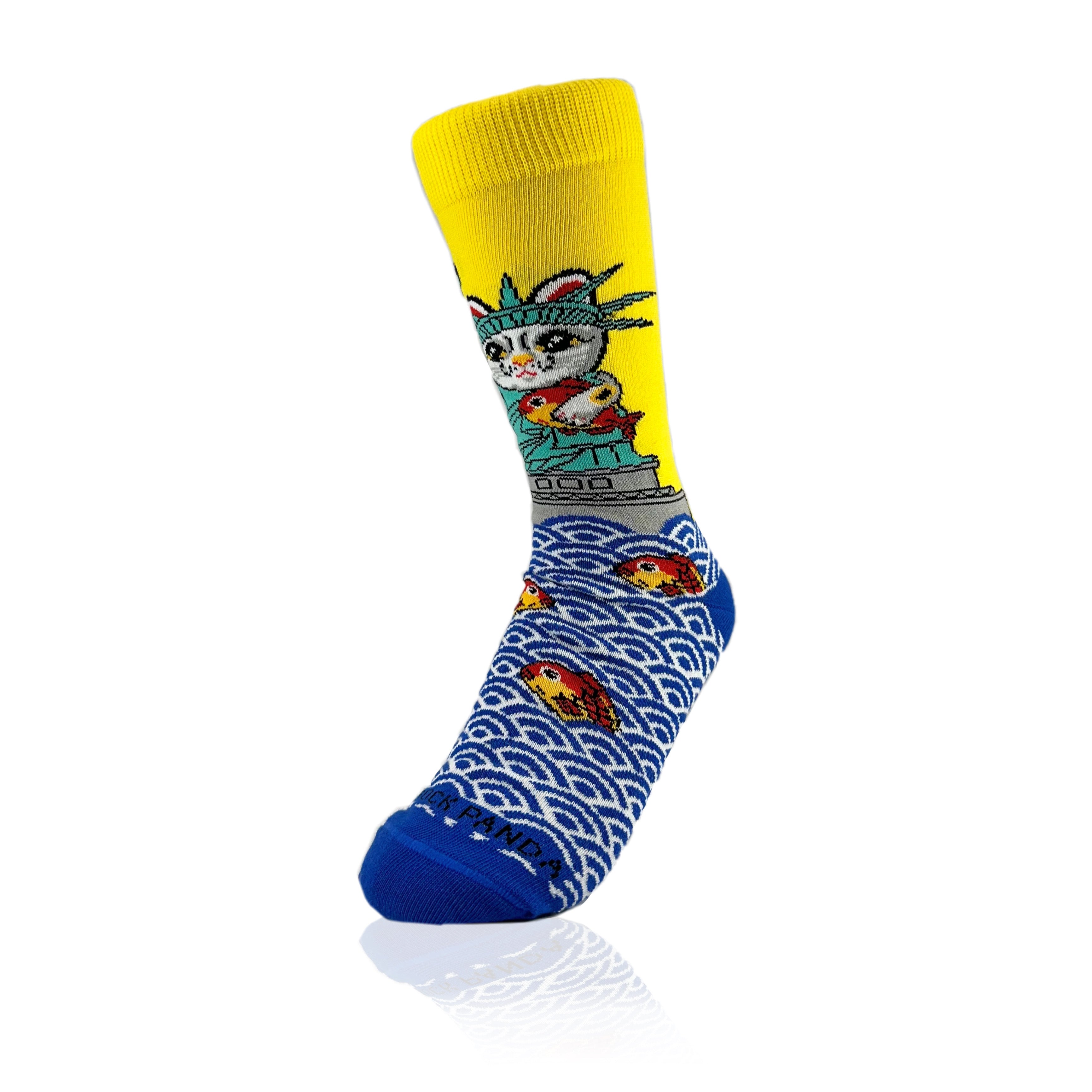 Cat Statue of Liberty Socks from the Sock Panda (Adult Small -  Shoe Sizes 2-5)