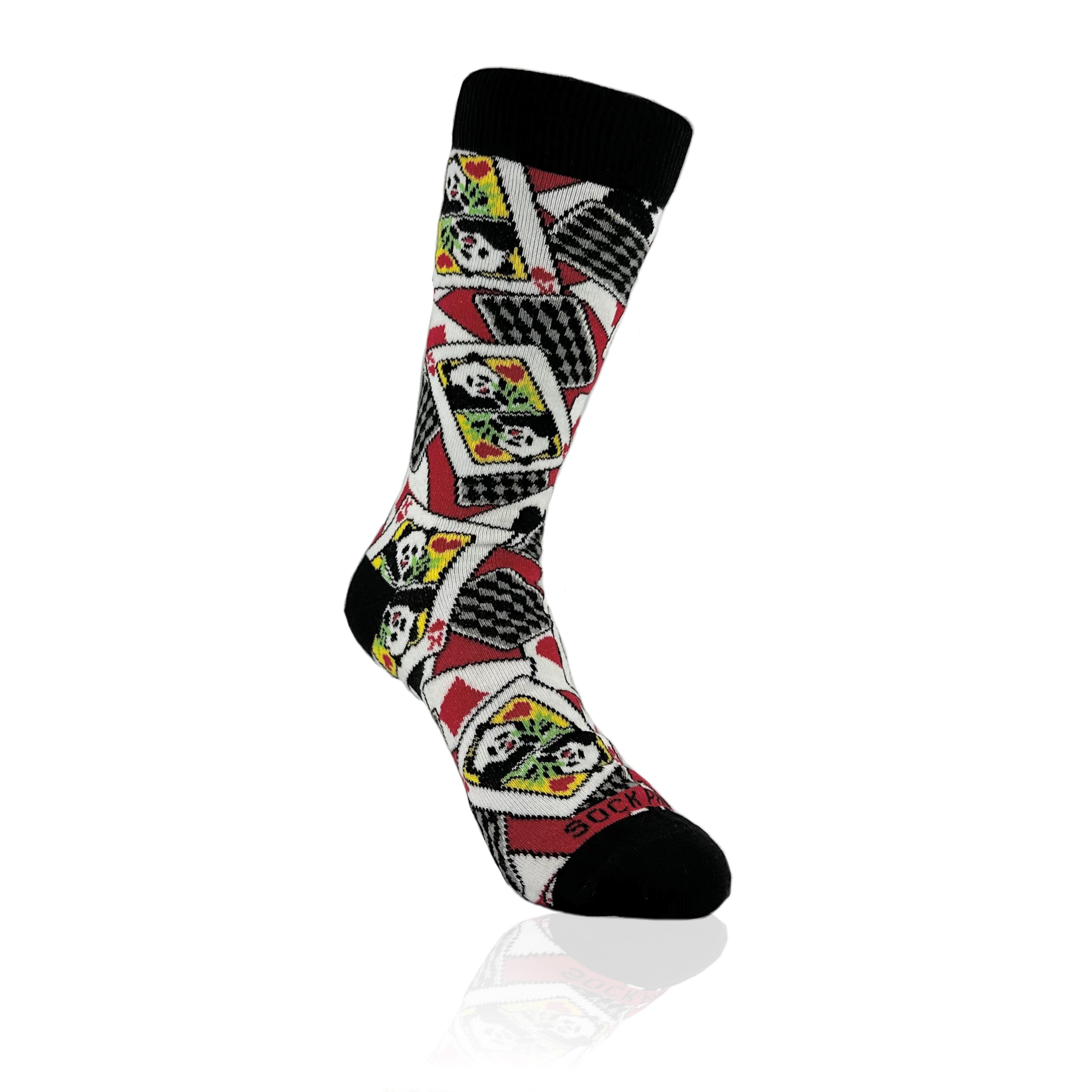 Panda Playing Cards Socks from the Sock Panda (Adult Small)