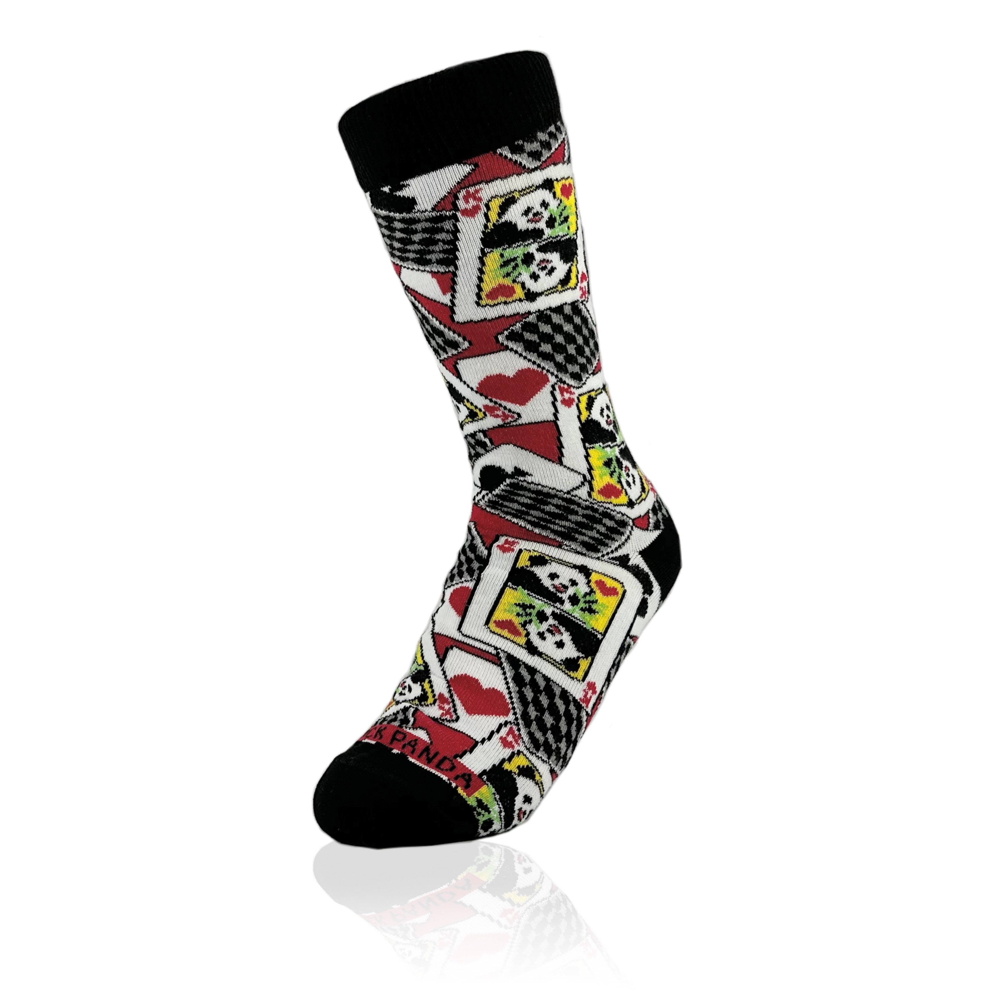 Panda Playing Cards Socks from the Sock Panda (Adult Small)