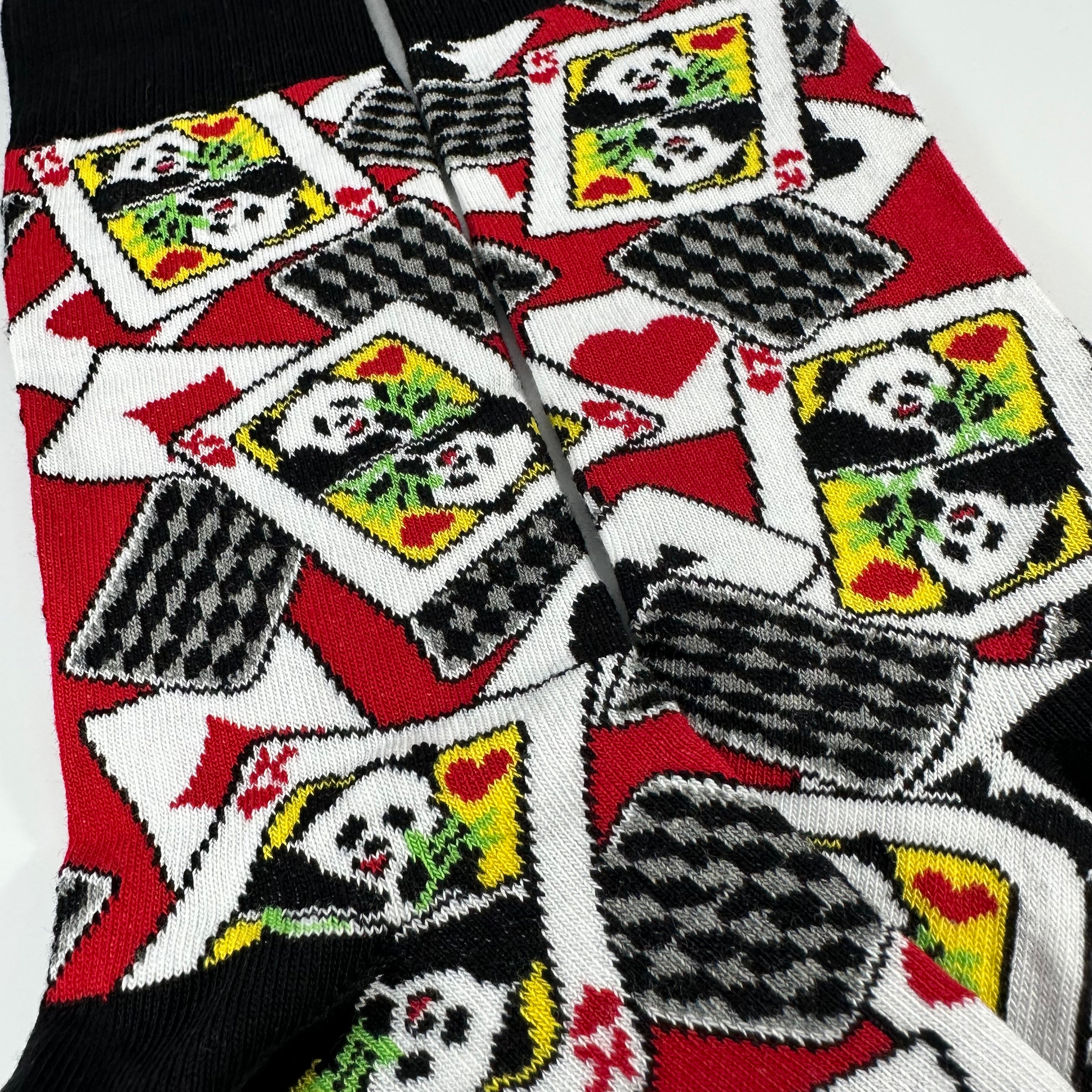 Panda Playing Cards Socks from the Sock Panda (Adult Small)