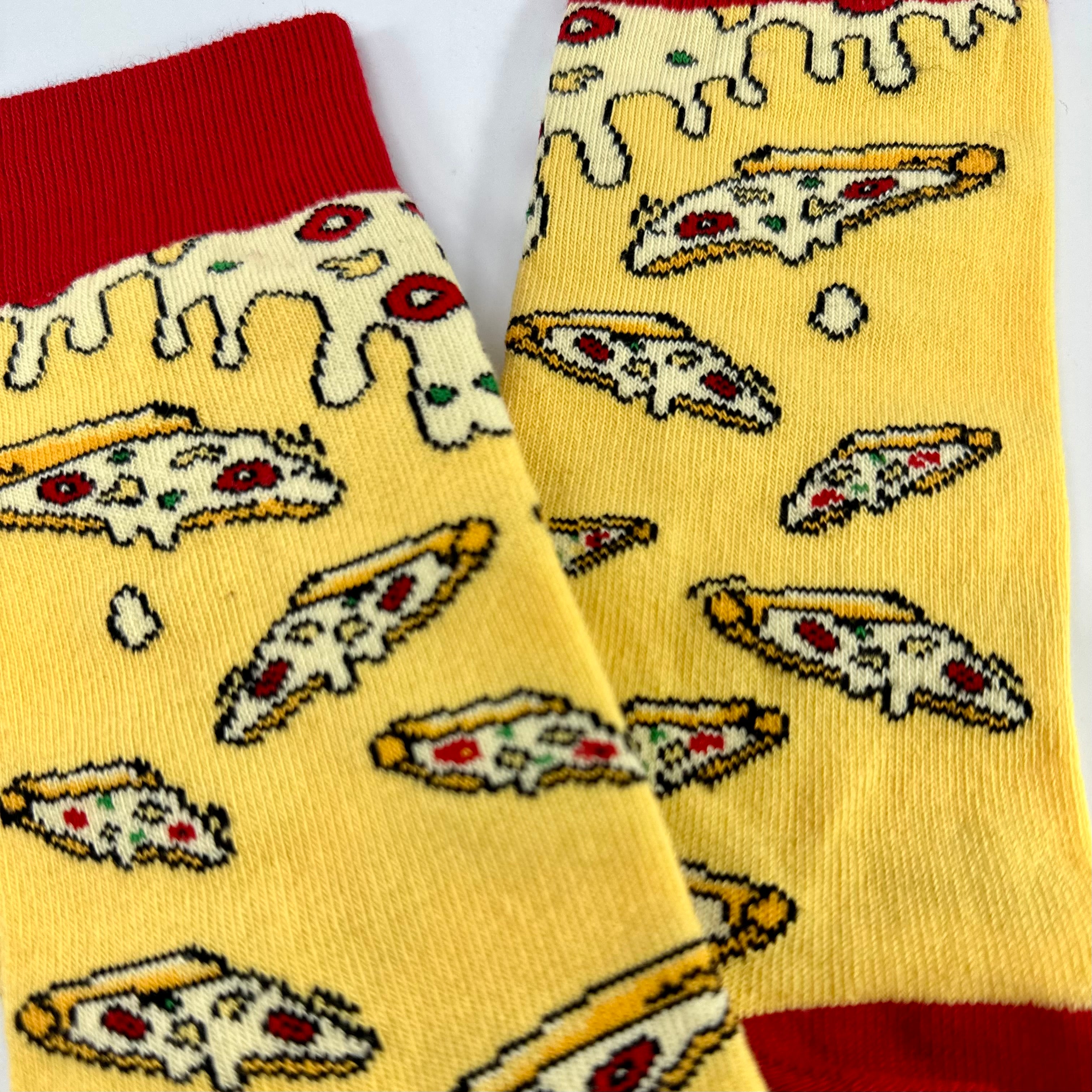 Cheesy Pizza Pattern Socks from the Sock Panda (Adult Small)