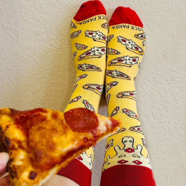 Cheesy Pizza Pattern Socks from the Sock Panda (Adult Small)