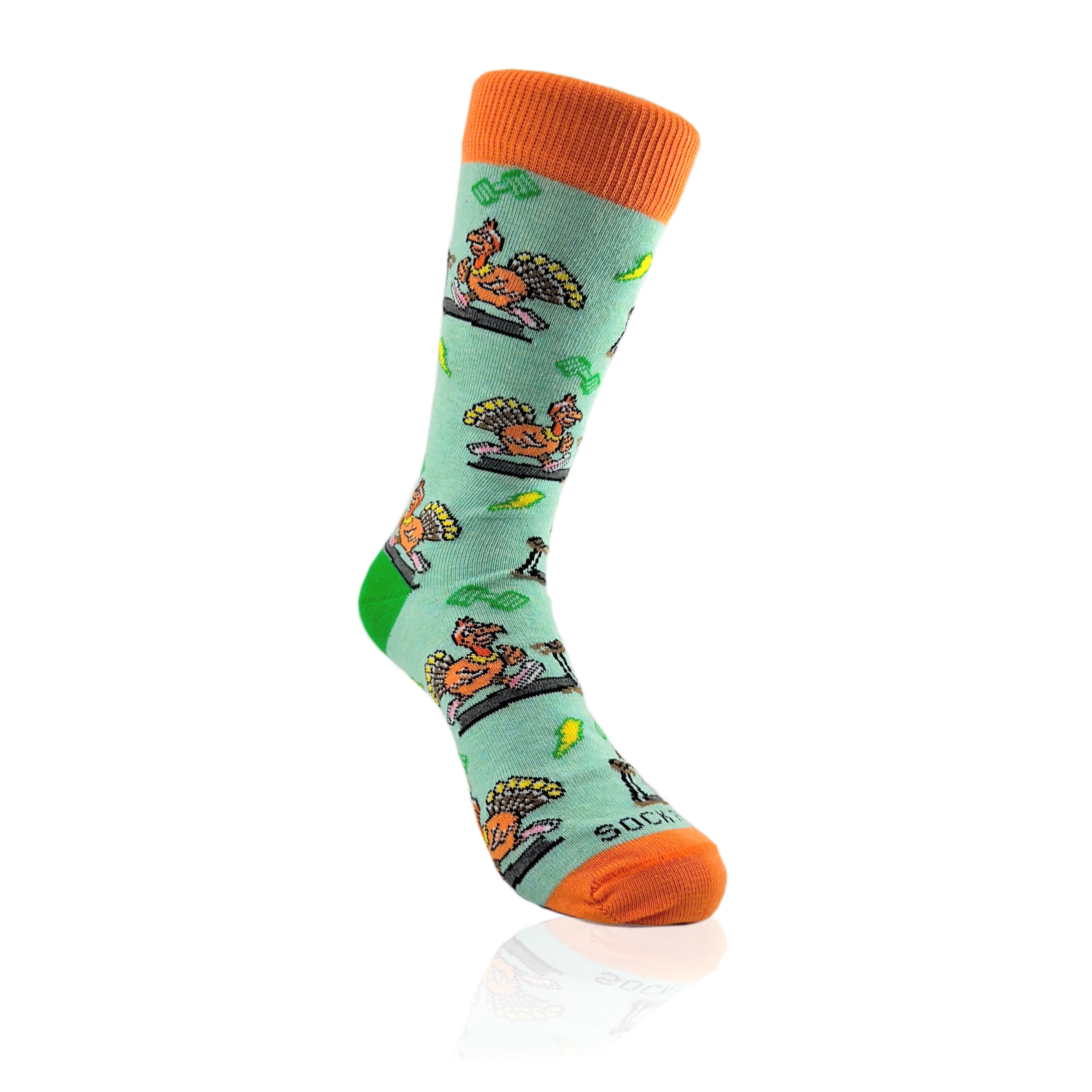 Running Turkey Socks from the Sock Panda (Adult Small - Shoe Sizes 2-5)