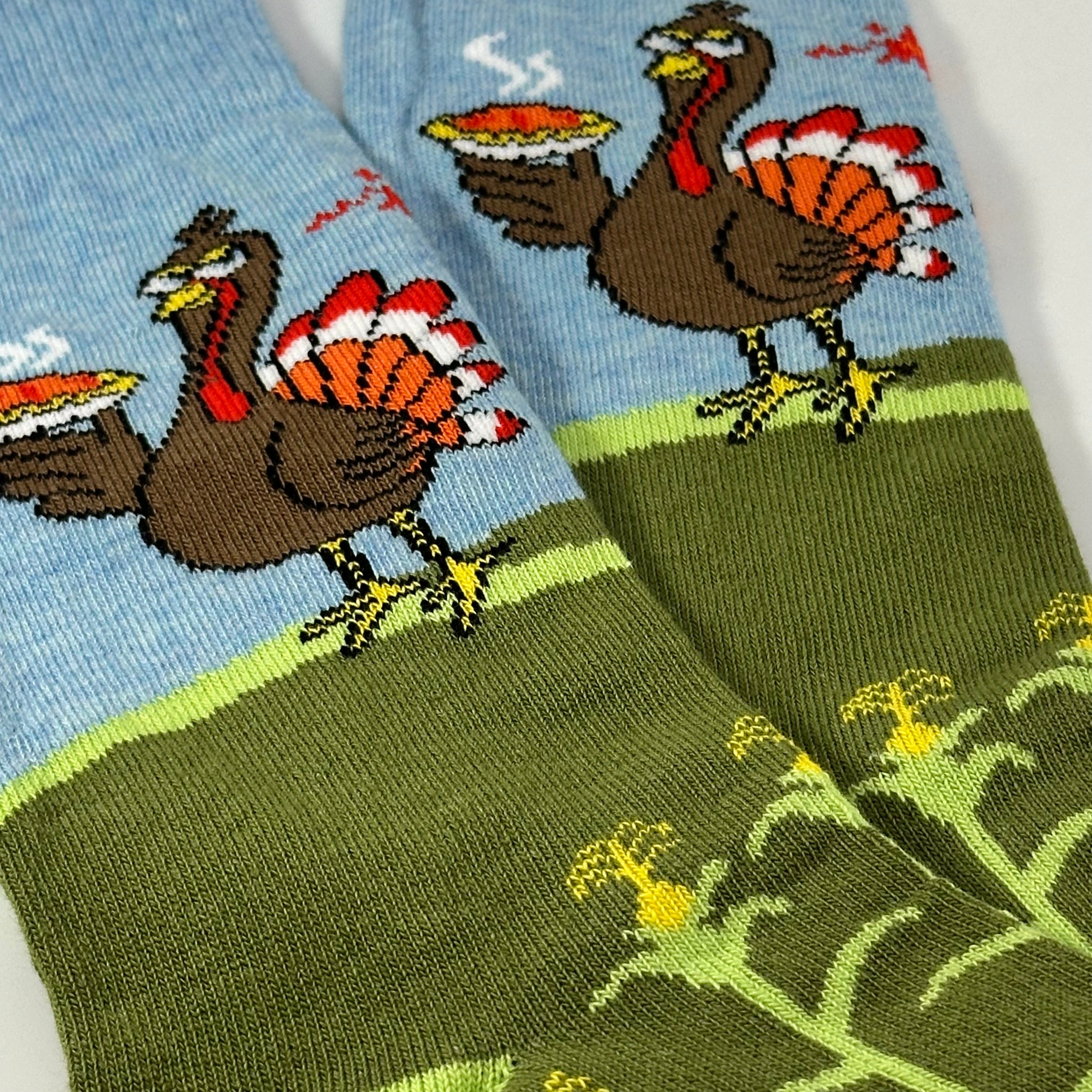 Turkey Pie Fight Socks from the Sock Panda (Adult Small)