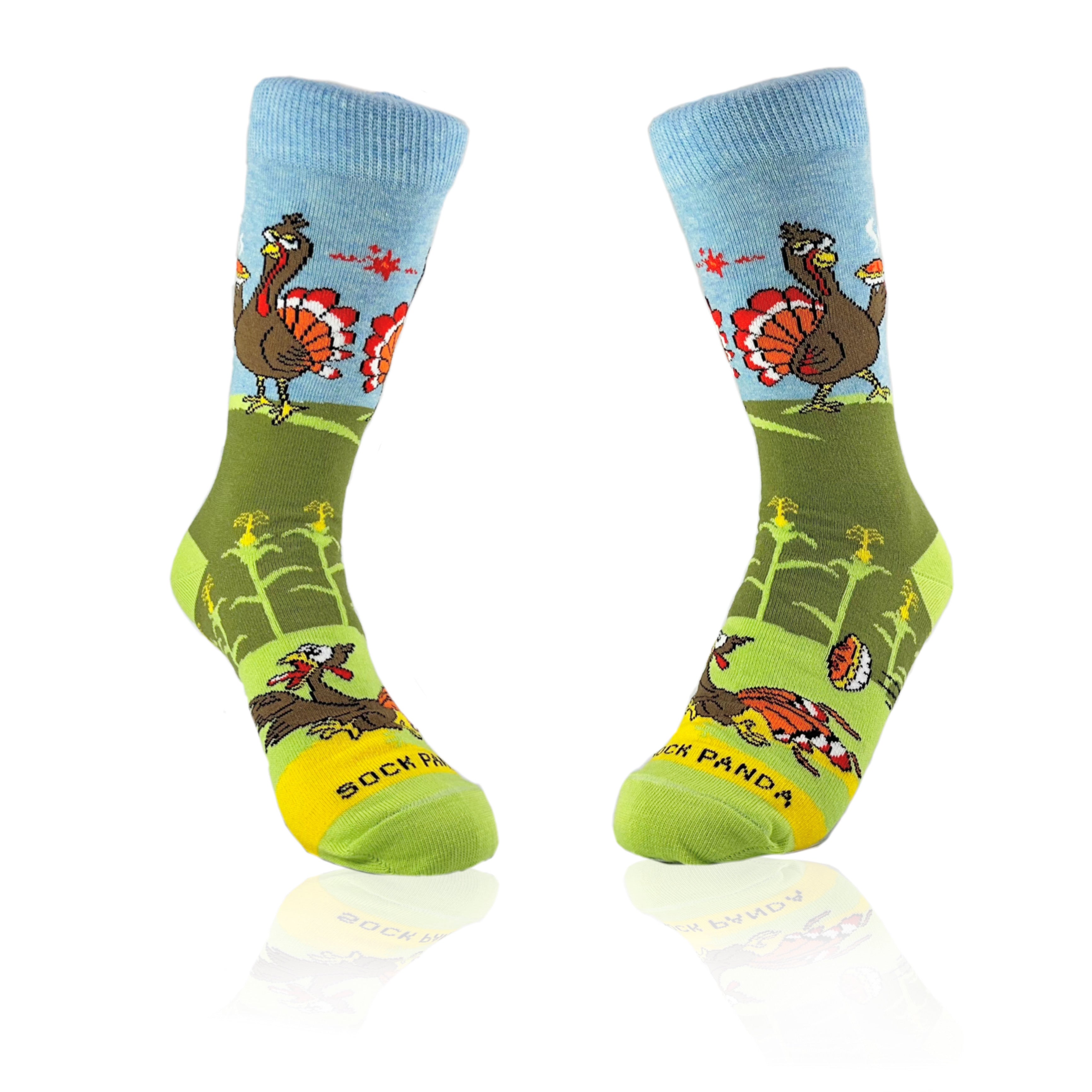 Turkey Pie Fight Socks from the Sock Panda (Adult Small)