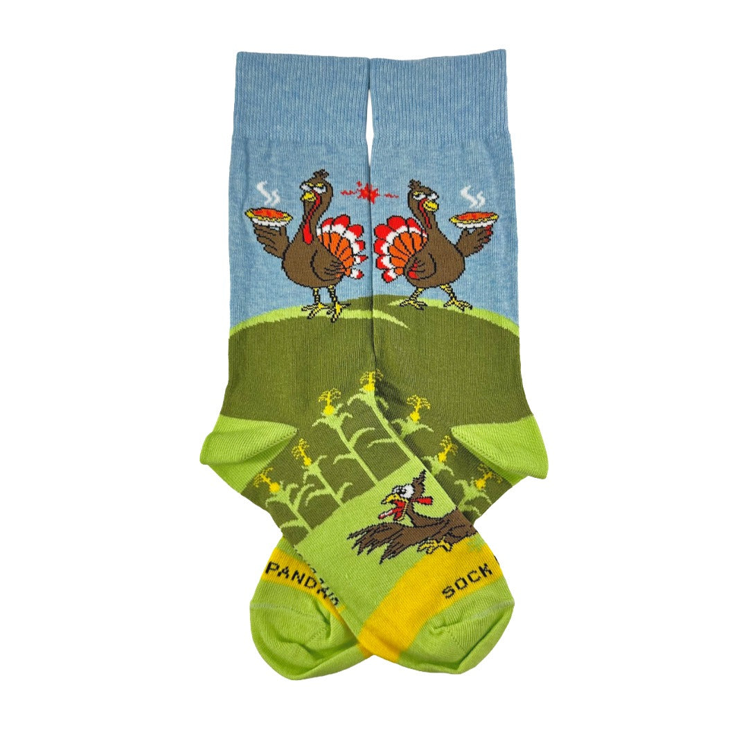 Turkey Pie Fight Socks from the Sock Panda (Adult Small)