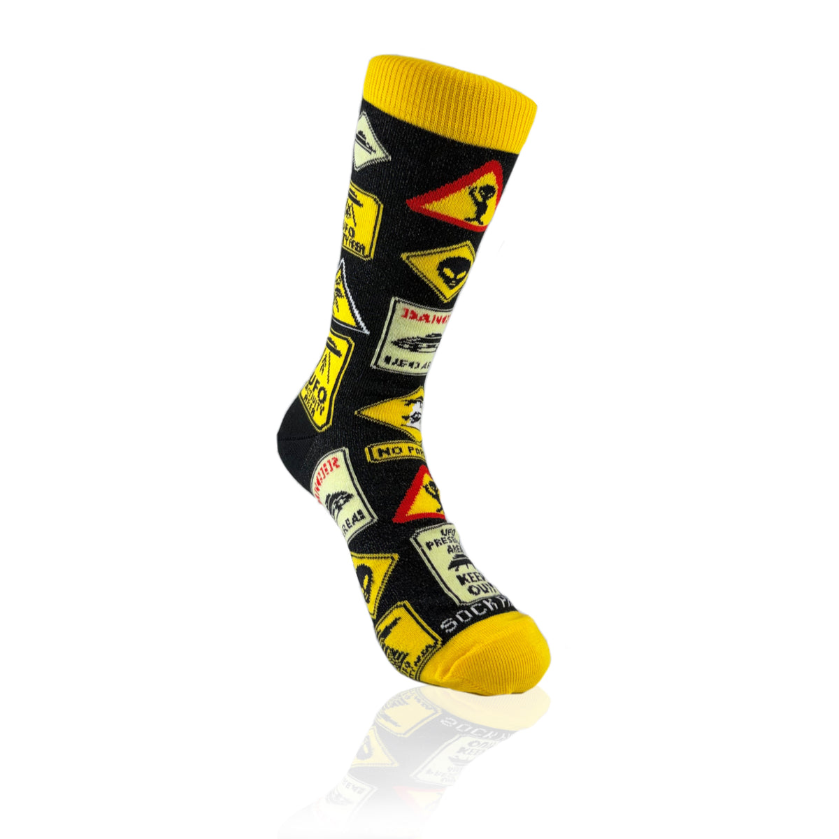Alien Roadside Signs Socks from the Socks Panda (Adult Small)