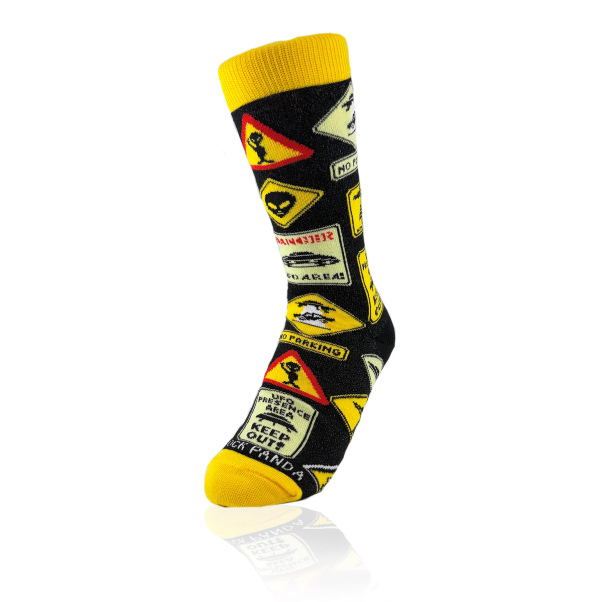 Alien Roadside Signs Socks from the Socks Panda (Adult Small)