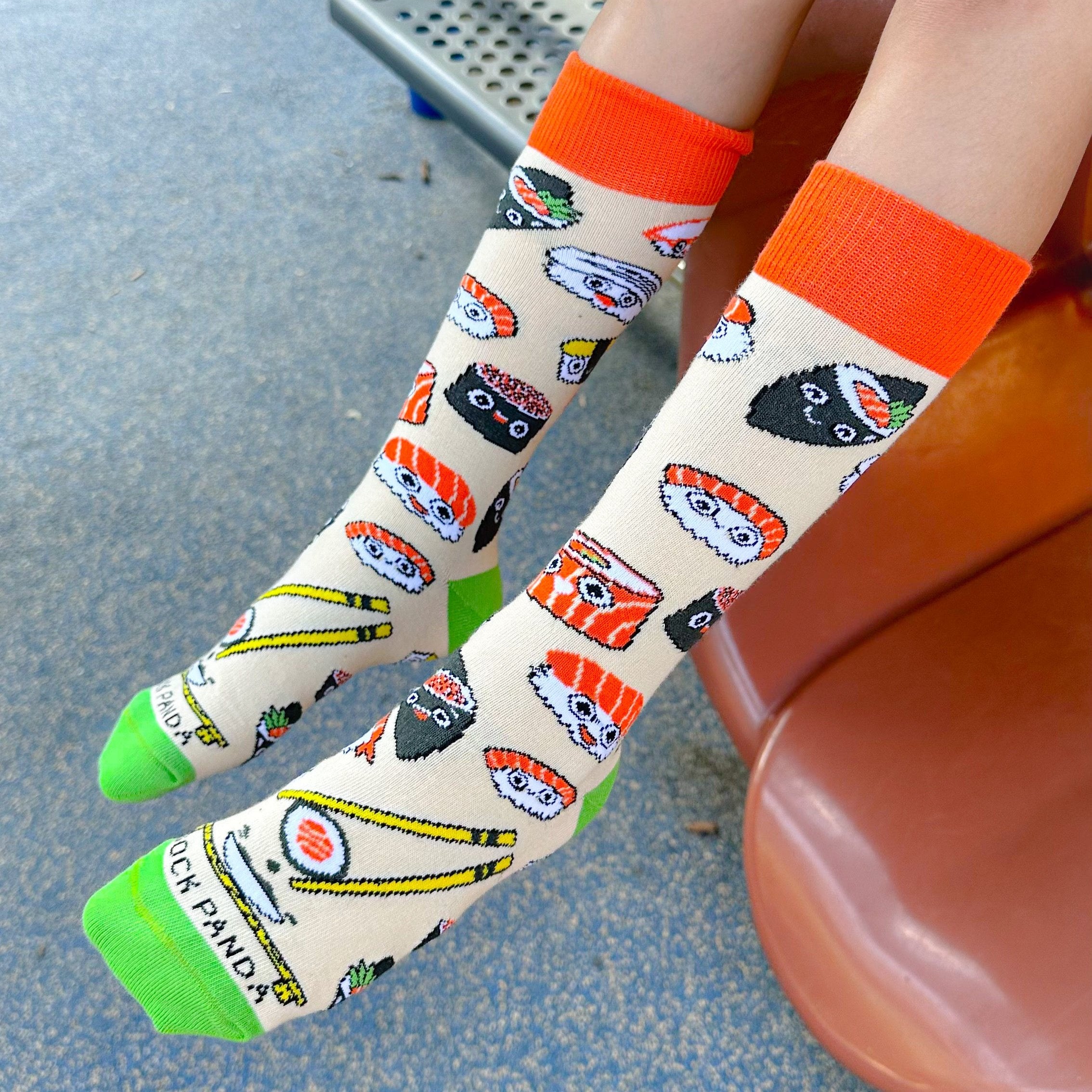 Sushi Socks from the Sock Panda (Adult Small -  Shoe Sizes 2-5)