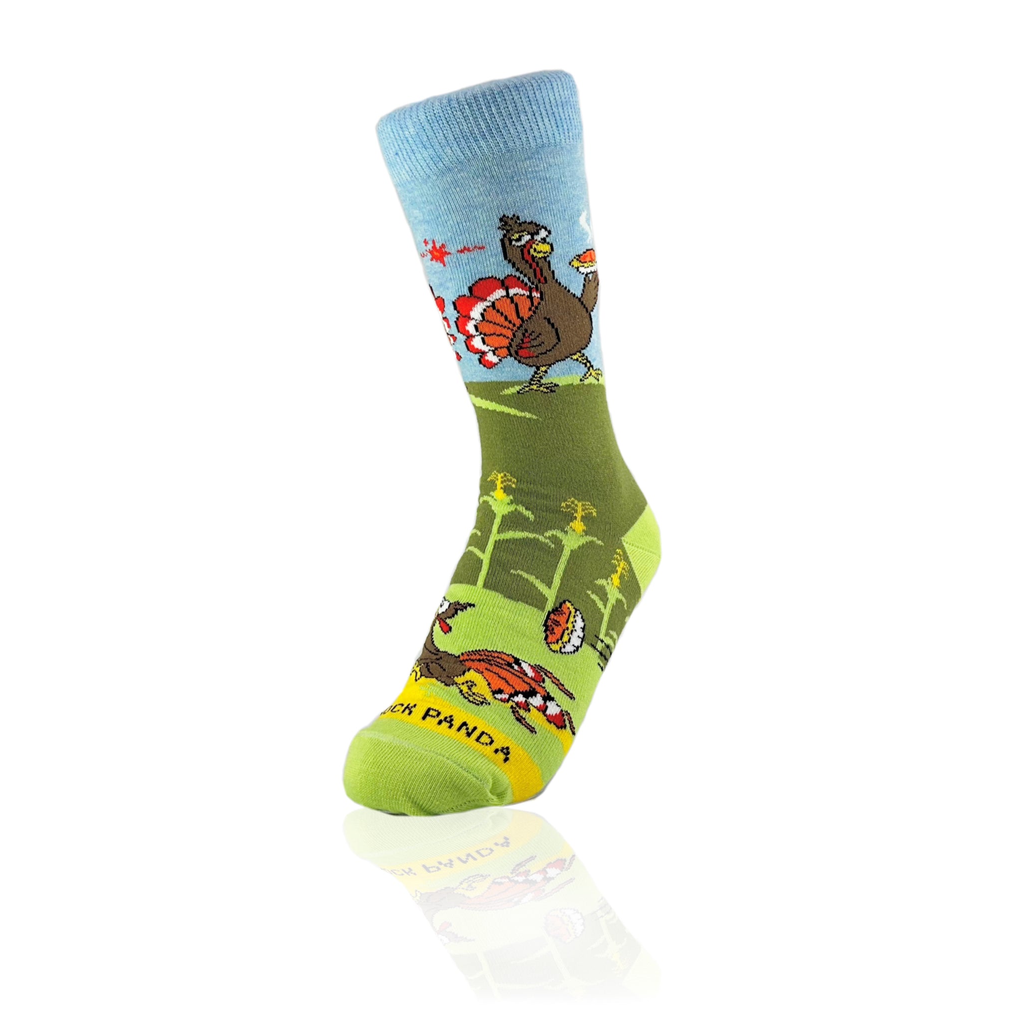 Turkey Pie Fight Socks from the Sock Panda (Adult Small)