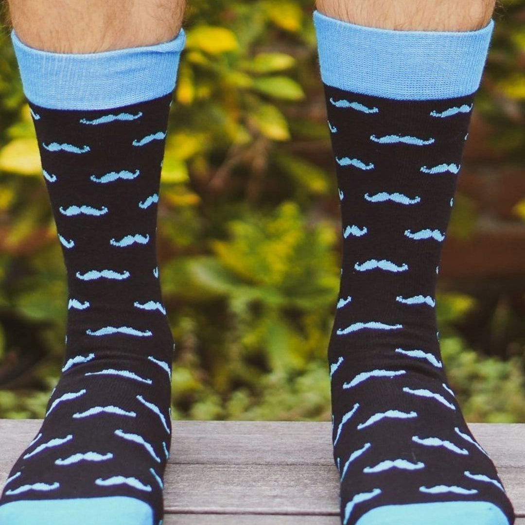 Mustache Pattern Socks from the Sock Panda (Adult Large - Men's Shoe Sizes 8-12)