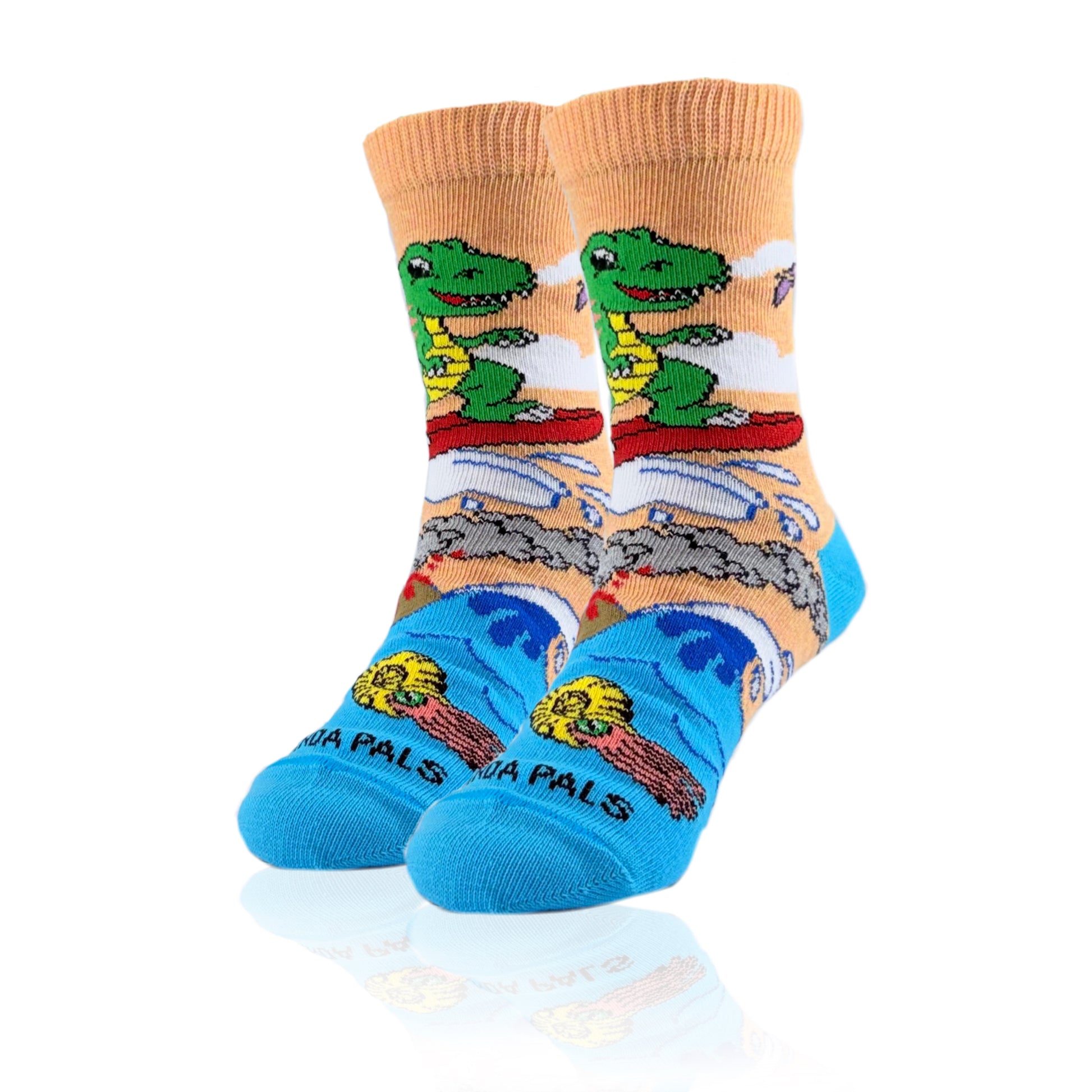 Dinosaur (T-Rex) Surfer Socks from the Sock Panda (Ages 3-7)