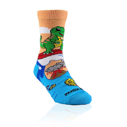 Dinosaur (T-Rex) Surfer Socks from the Sock Panda (Ages 3-7)