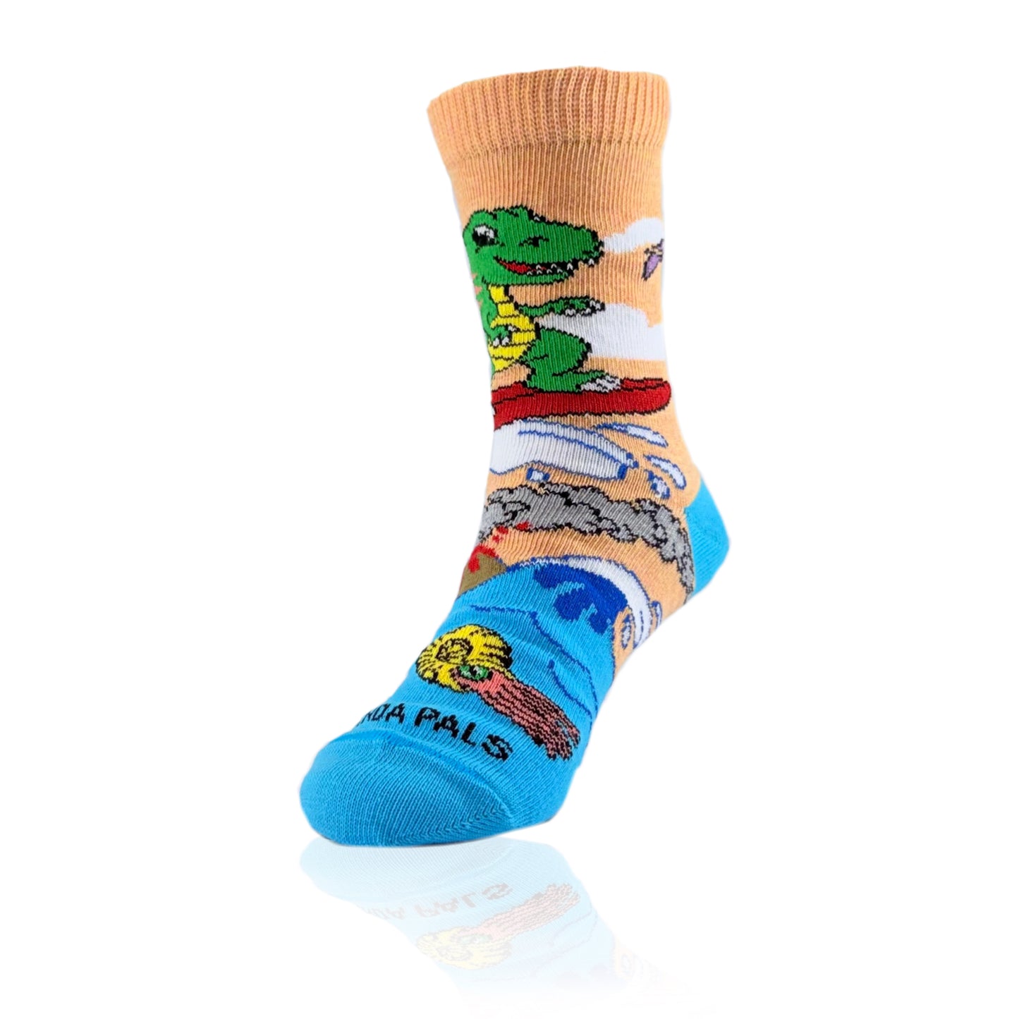 Dinosaur (T-Rex) Surfer Socks from the Sock Panda (Ages 3-7)
