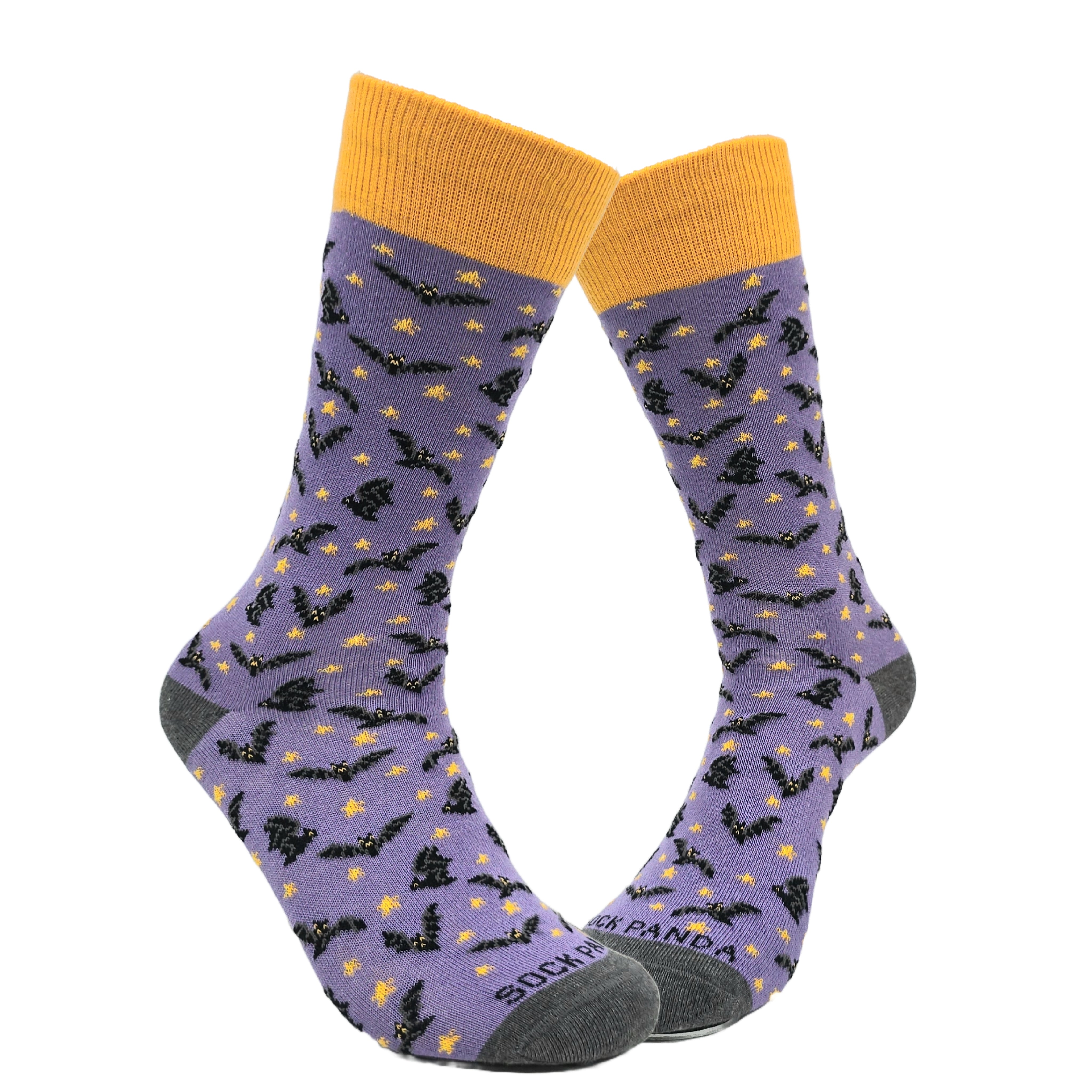 Purple Bat Pattern Socks from the Sock Panda (Adult Small - Shoe Sizes 2-5)