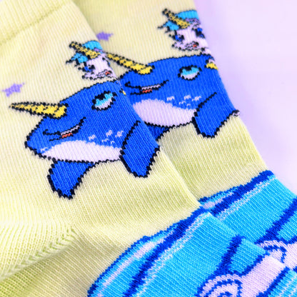 Unicorn Riding a Narwhal Socks from the Sock Panda (Ages 3-7)