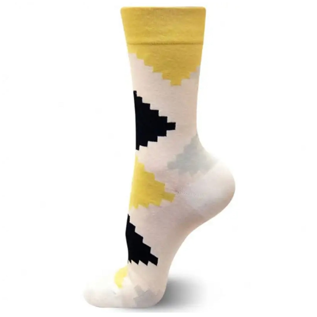 Geometric Staircase Pattern Socks from the Sock Panda (Adult Medium)